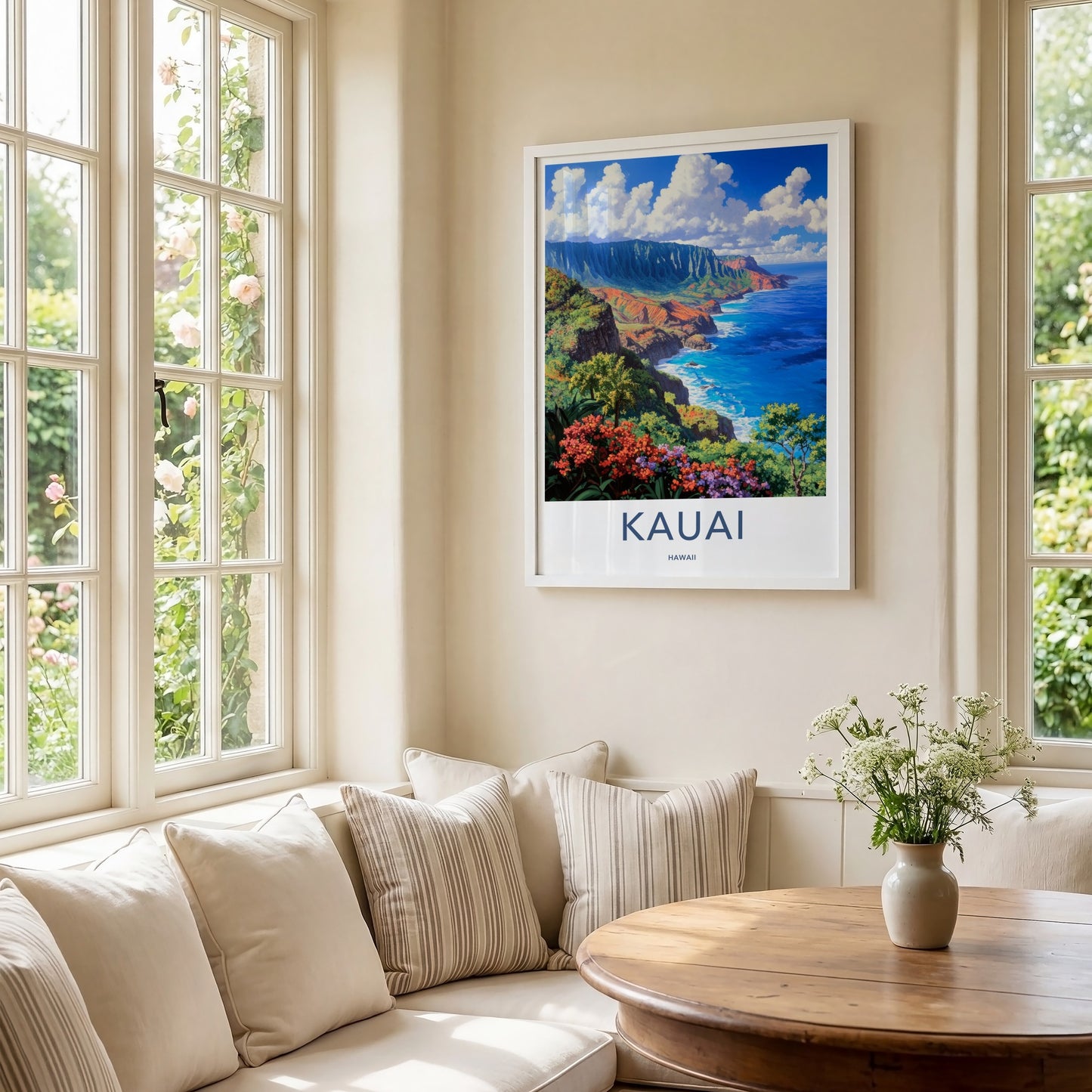 Kauai Poster - Hawaii Travel Art - Vibrant Island Landscape Home Decor