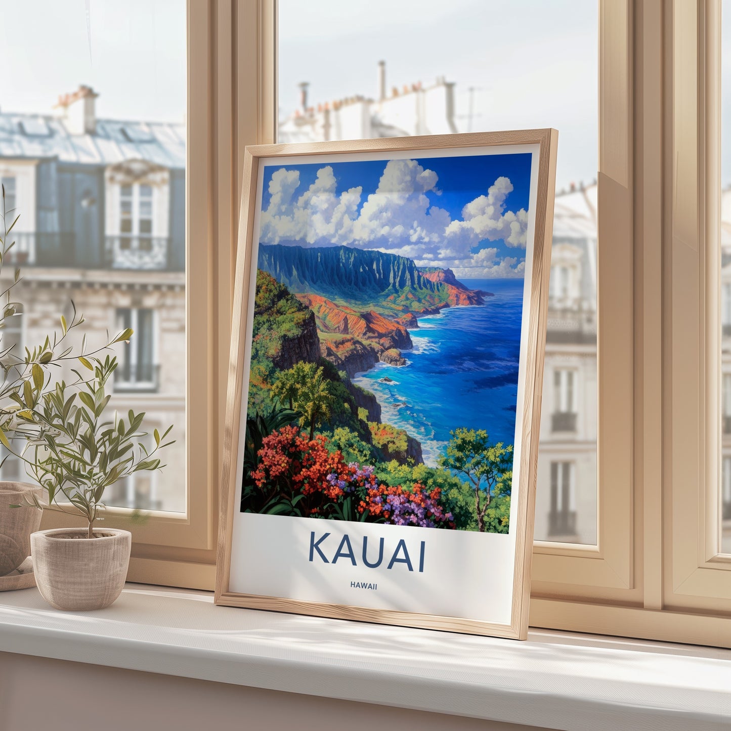 Kauai Poster - Hawaii Travel Art - Vibrant Island Landscape Home Decor