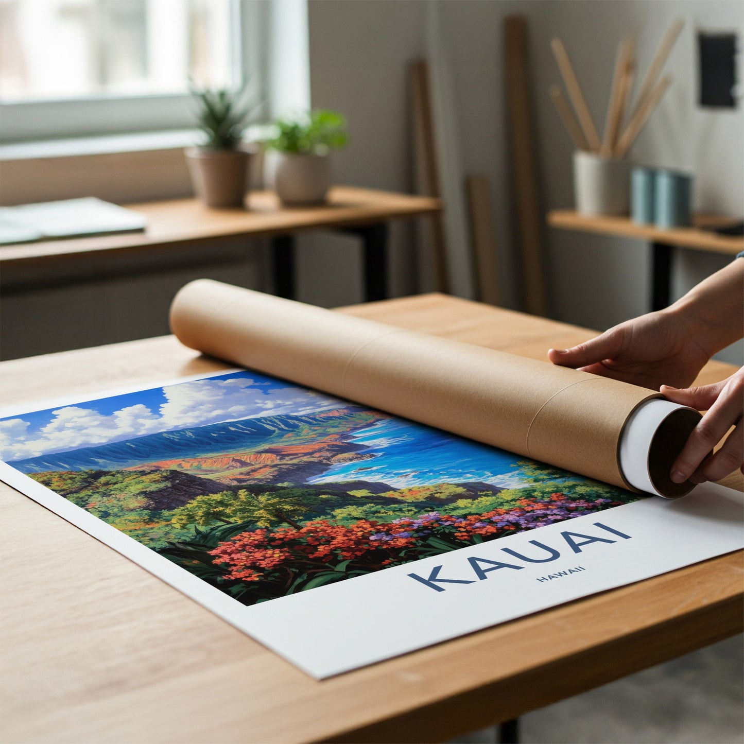Kauai Poster - Hawaii Travel Art - Vibrant Island Landscape Home Decor