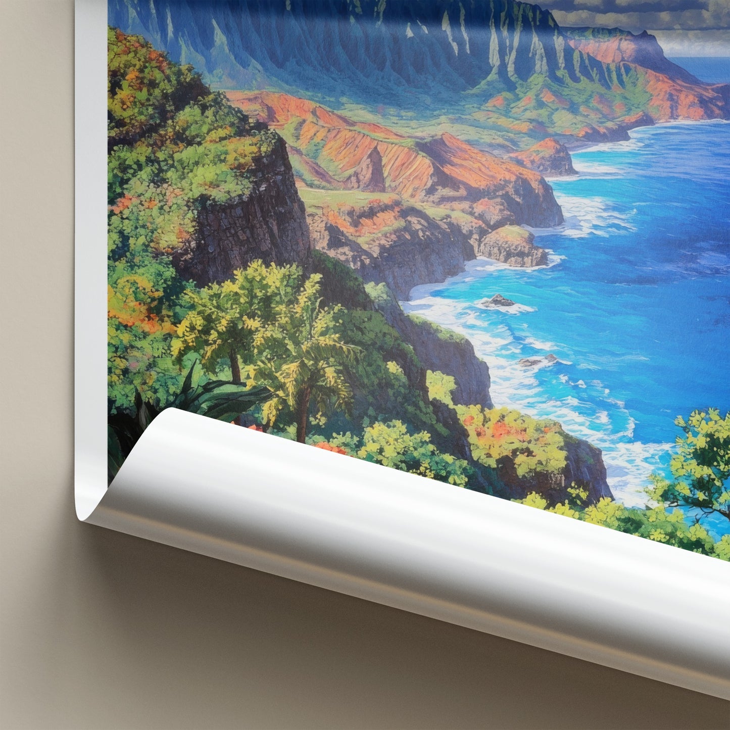 Kauai Poster - Hawaii Travel Art - Vibrant Island Landscape Home Decor