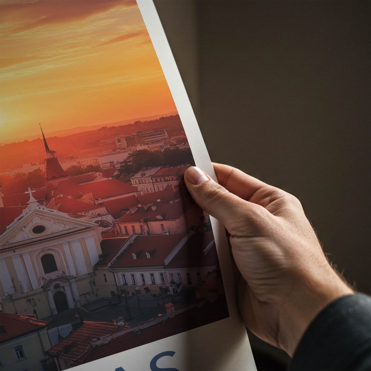 Kaunas Poster - Lithuania Travel Art - Golden Hour Cityscape Home Decor