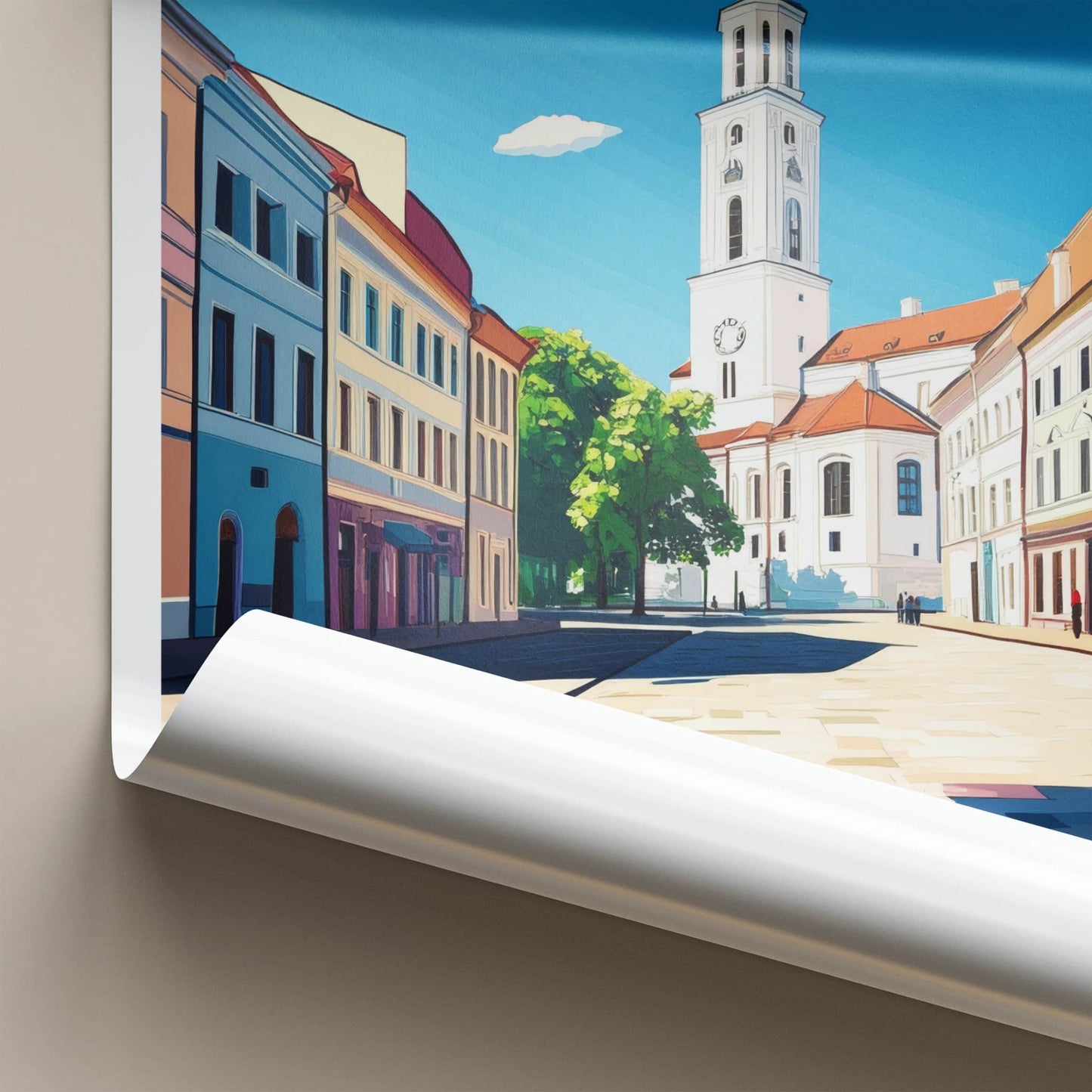 Kaunas Poster - Lithuania Travel Art - Historic City Square Home Decor