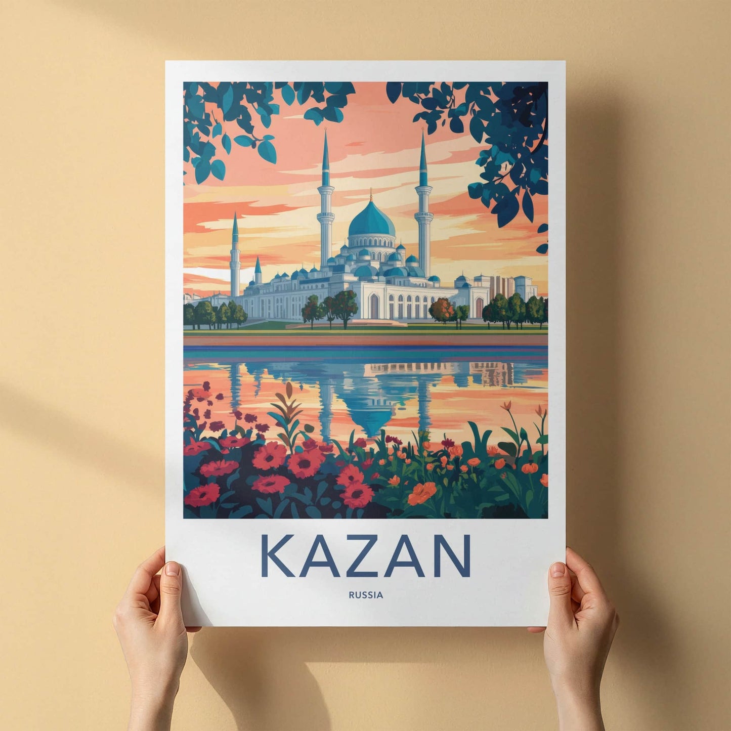 Kazan Poster - Russia Art Print - Kul Sharif Reflection Wall Decor