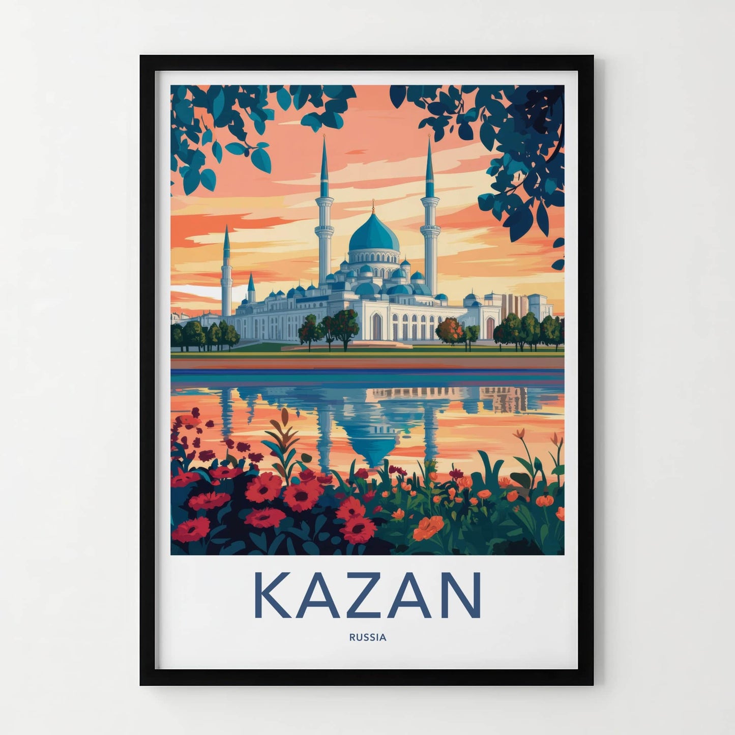 Kazan Poster - Russia Art Print - Kul Sharif Reflection Wall Decor
