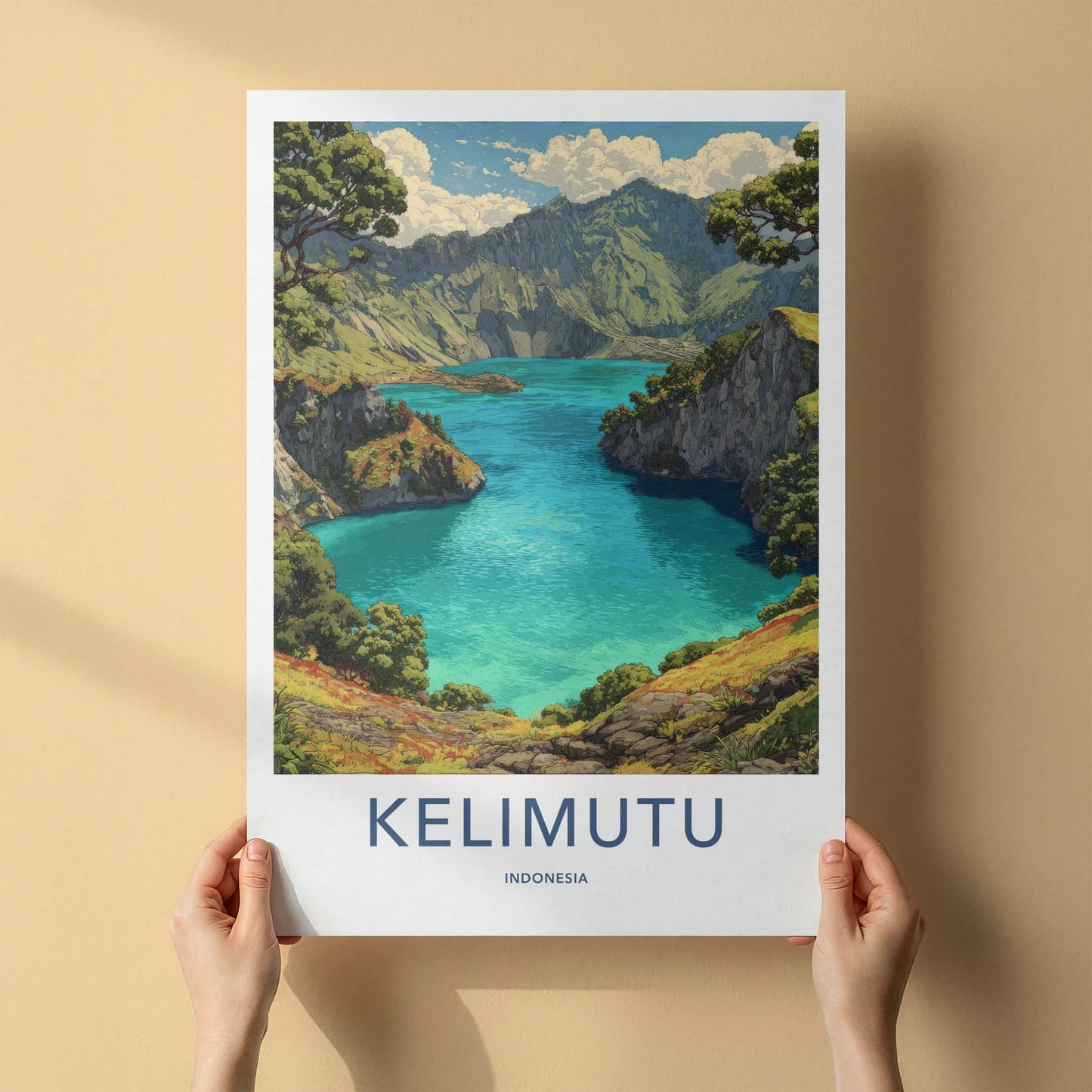 Kelimutu Poster Indonesia Turquoise Crater Lake Home Art