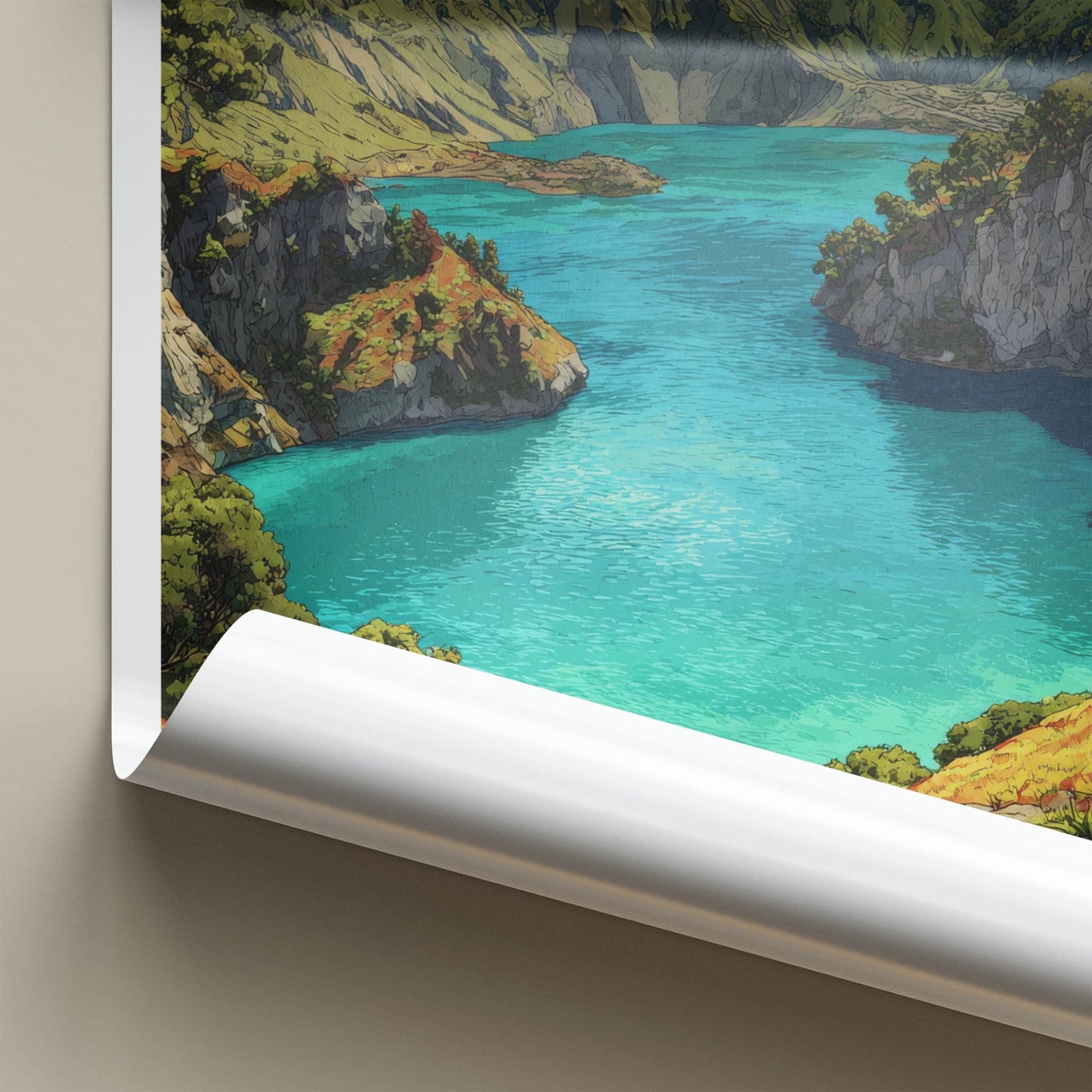 Kelimutu Poster Indonesia Turquoise Crater Lake Home Art