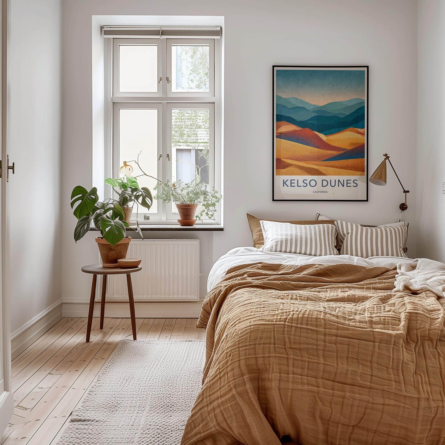 Kelso Dunes Poster - California Travel Art - Vibrant Layered Dunes Wall Decor