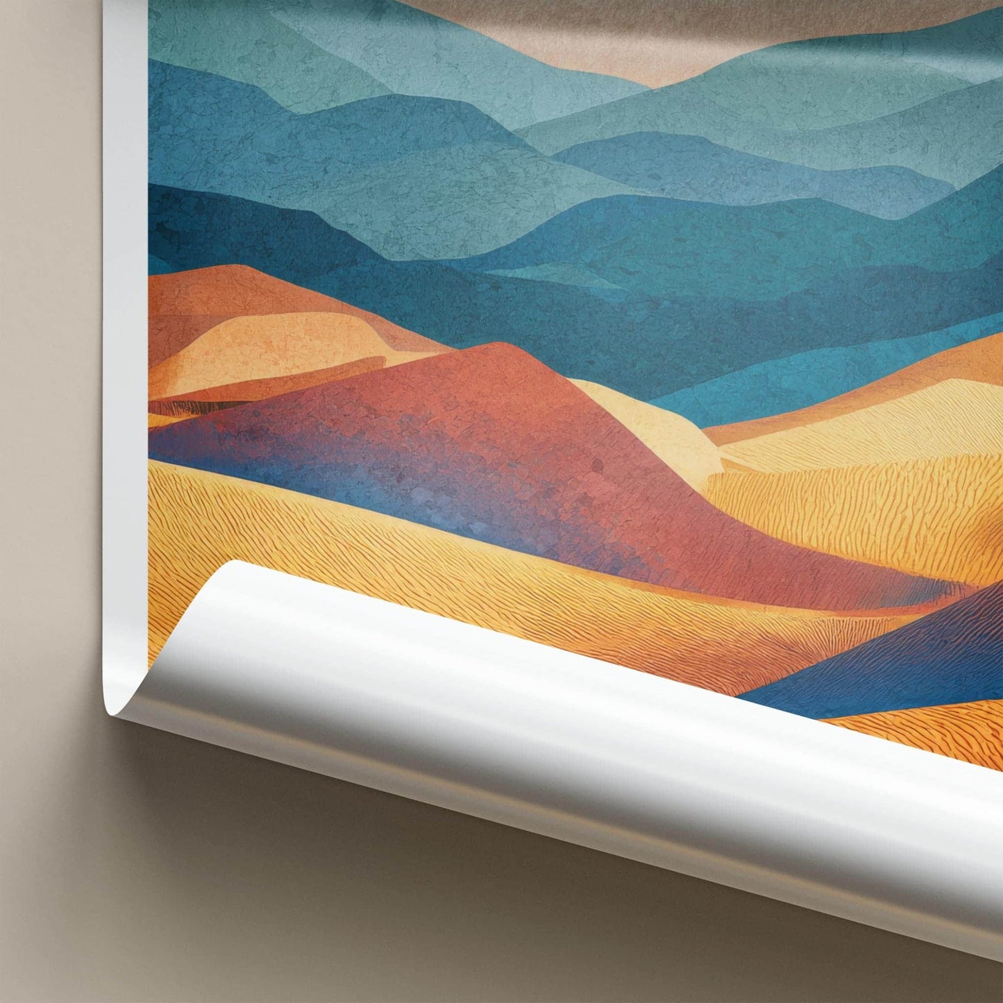 Kelso Dunes Poster - California Travel Art - Vibrant Layered Dunes Wall Decor