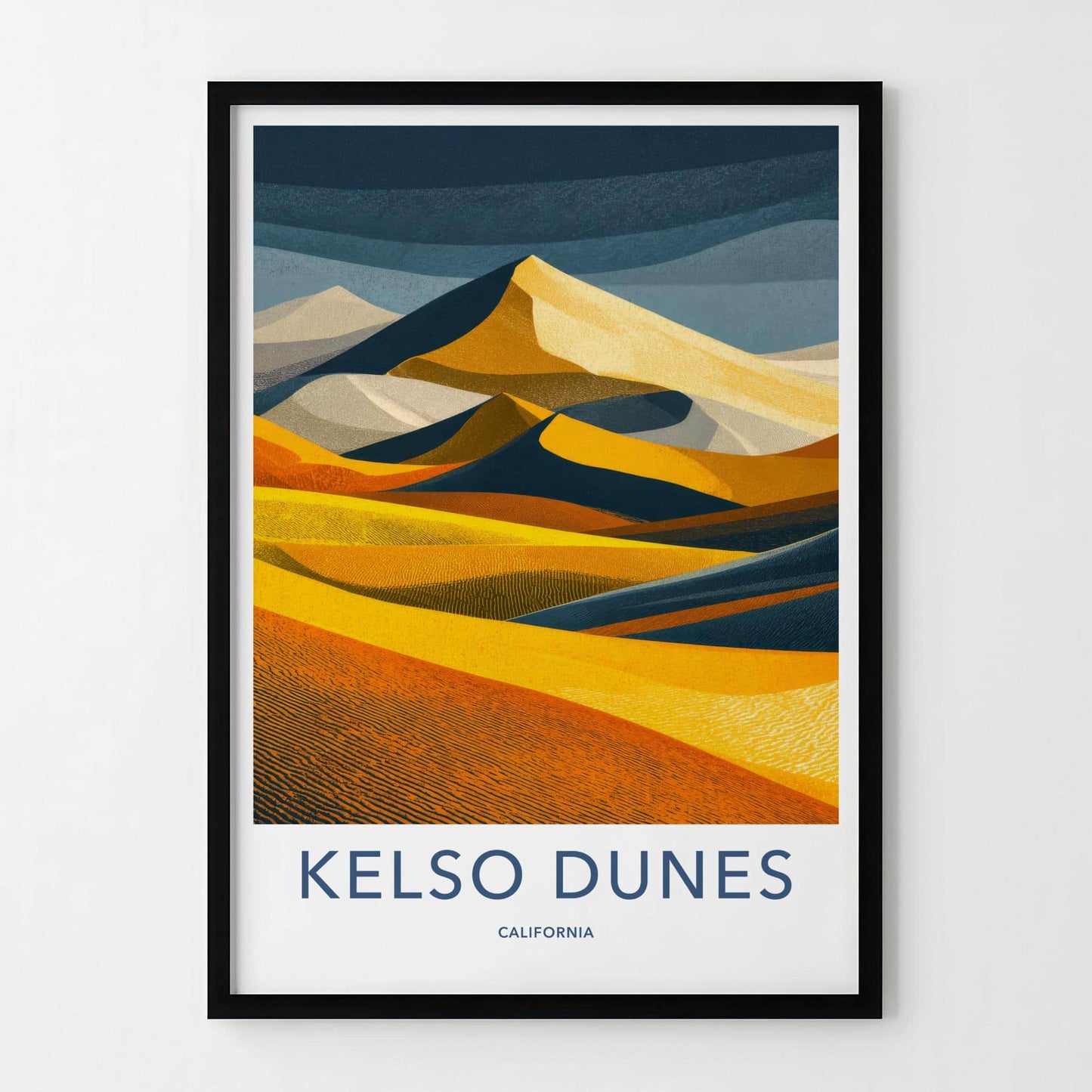 Kelso Dunes Poster - California Travel Art - Vivid Desert Layers Wall Decor