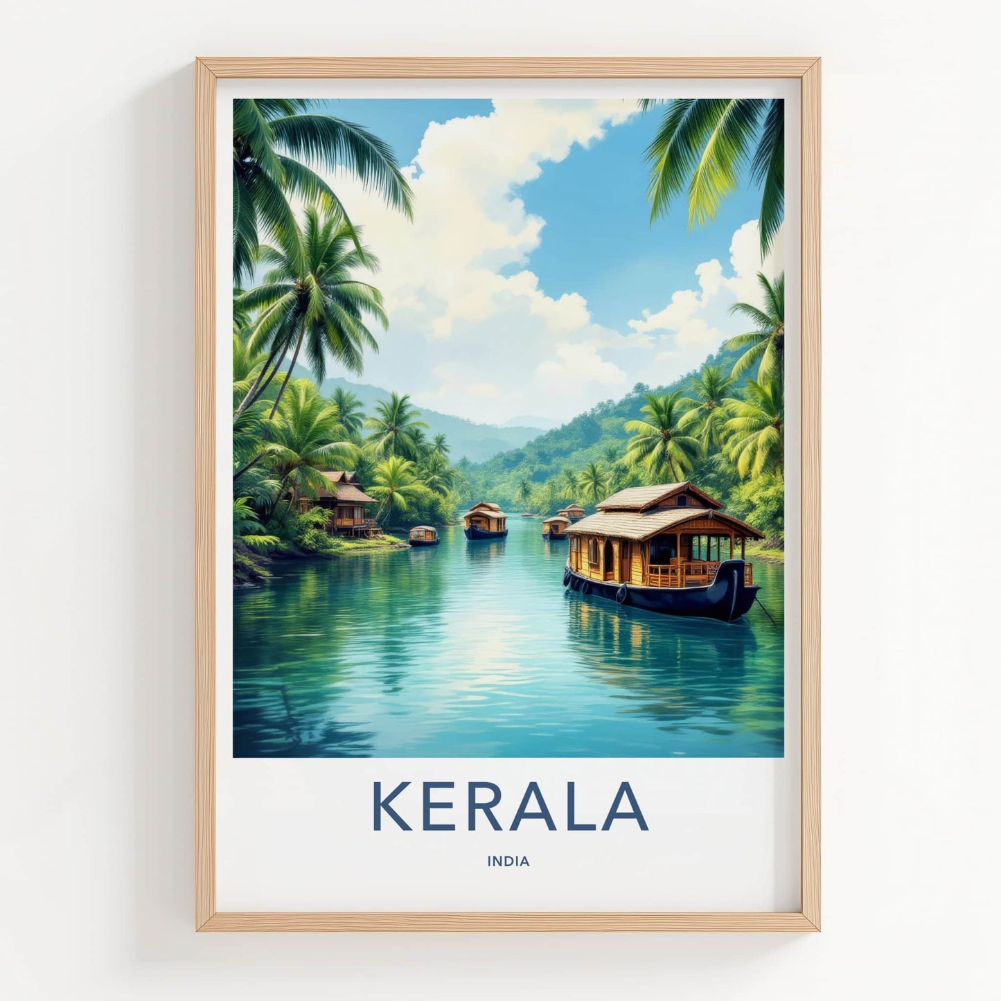Kerala Poster - India Fine Art - Lush Tropical River Backwaters