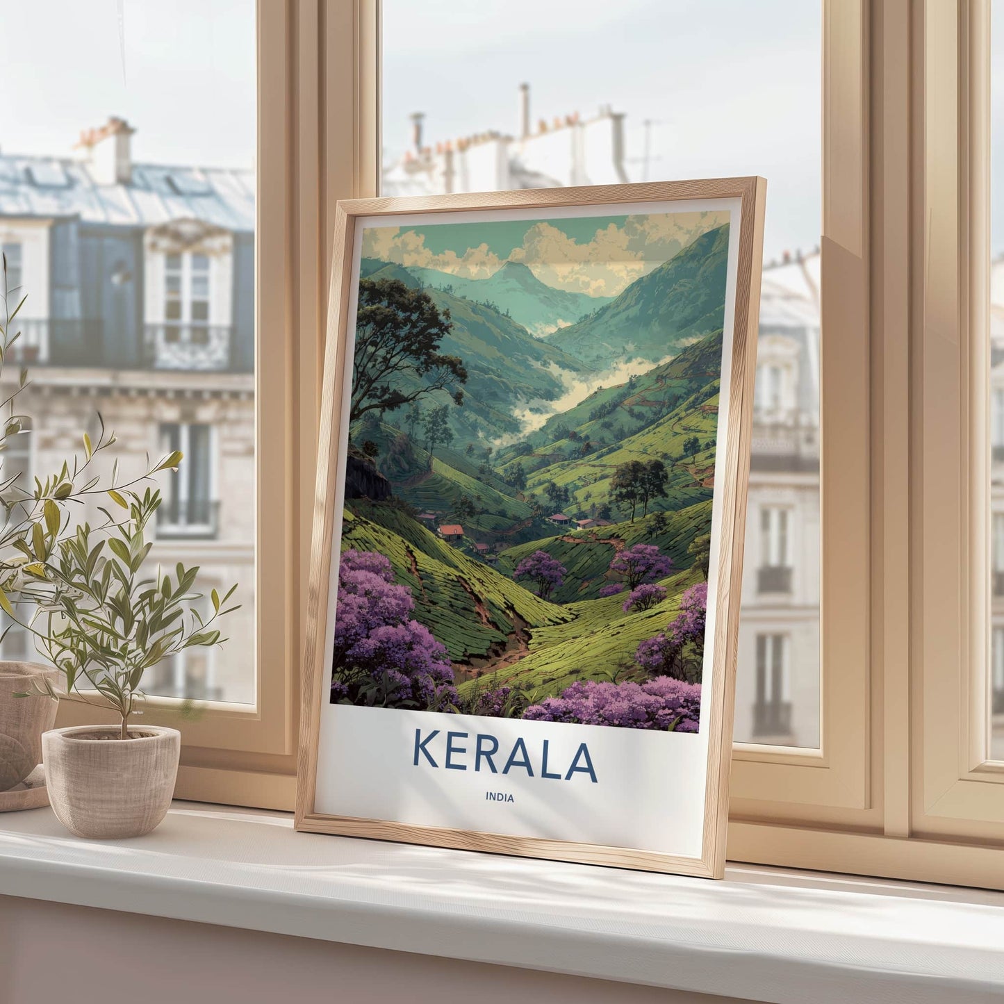 Kerala Poster - India Framed Art - Misty Valleys Purple Home Art