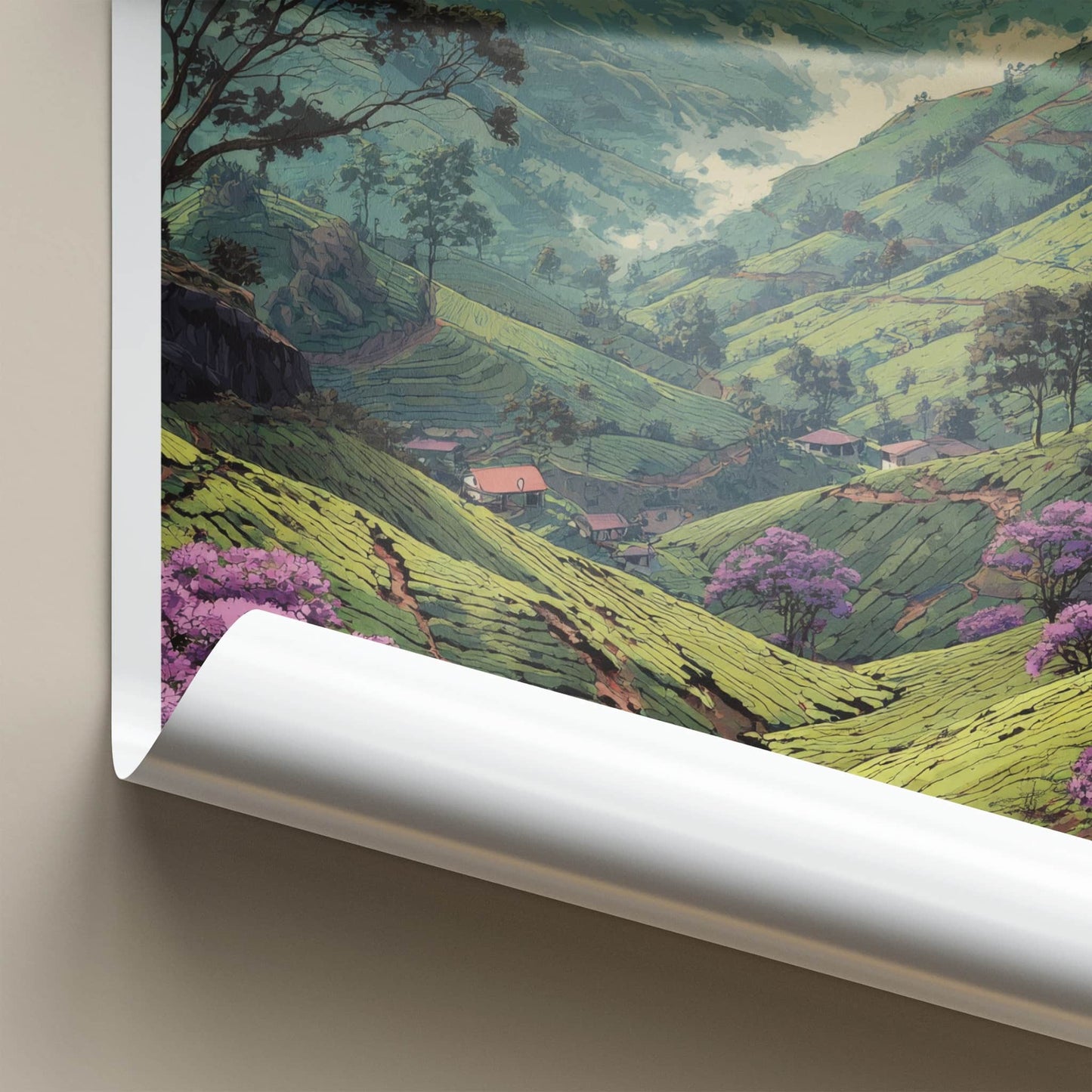 Kerala Poster - India Framed Art - Misty Valleys Purple Home Art