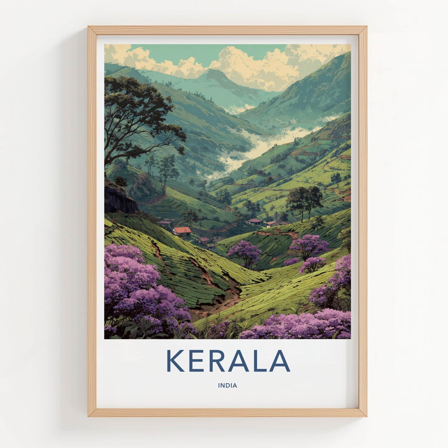 Kerala Poster - India Framed Art - Misty Valleys Purple Home Art