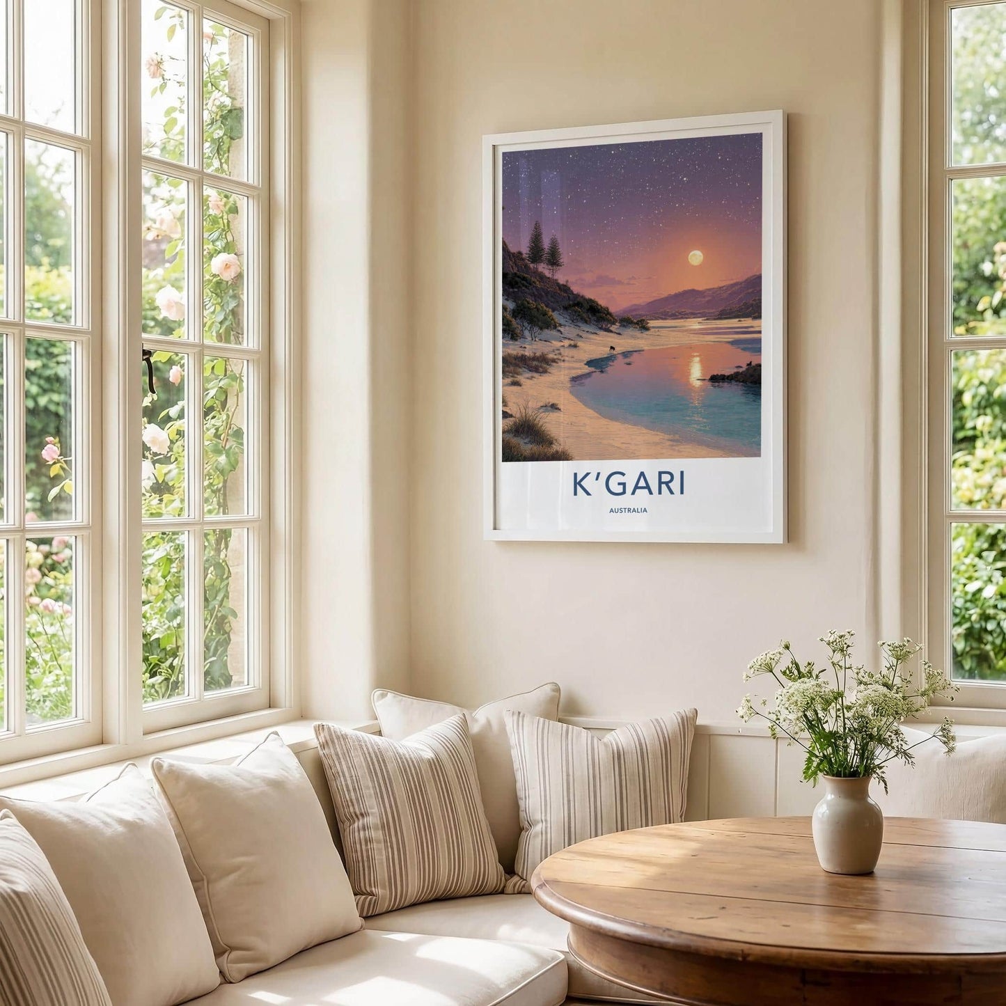 KGARI Poster - Australia Travel Art - Starry Night Beach Home Decor