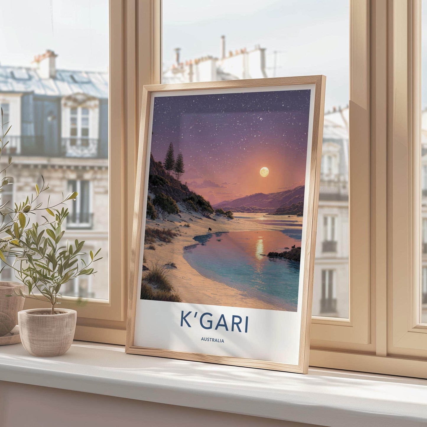 KGARI Poster - Australia Travel Art - Starry Night Beach Home Decor