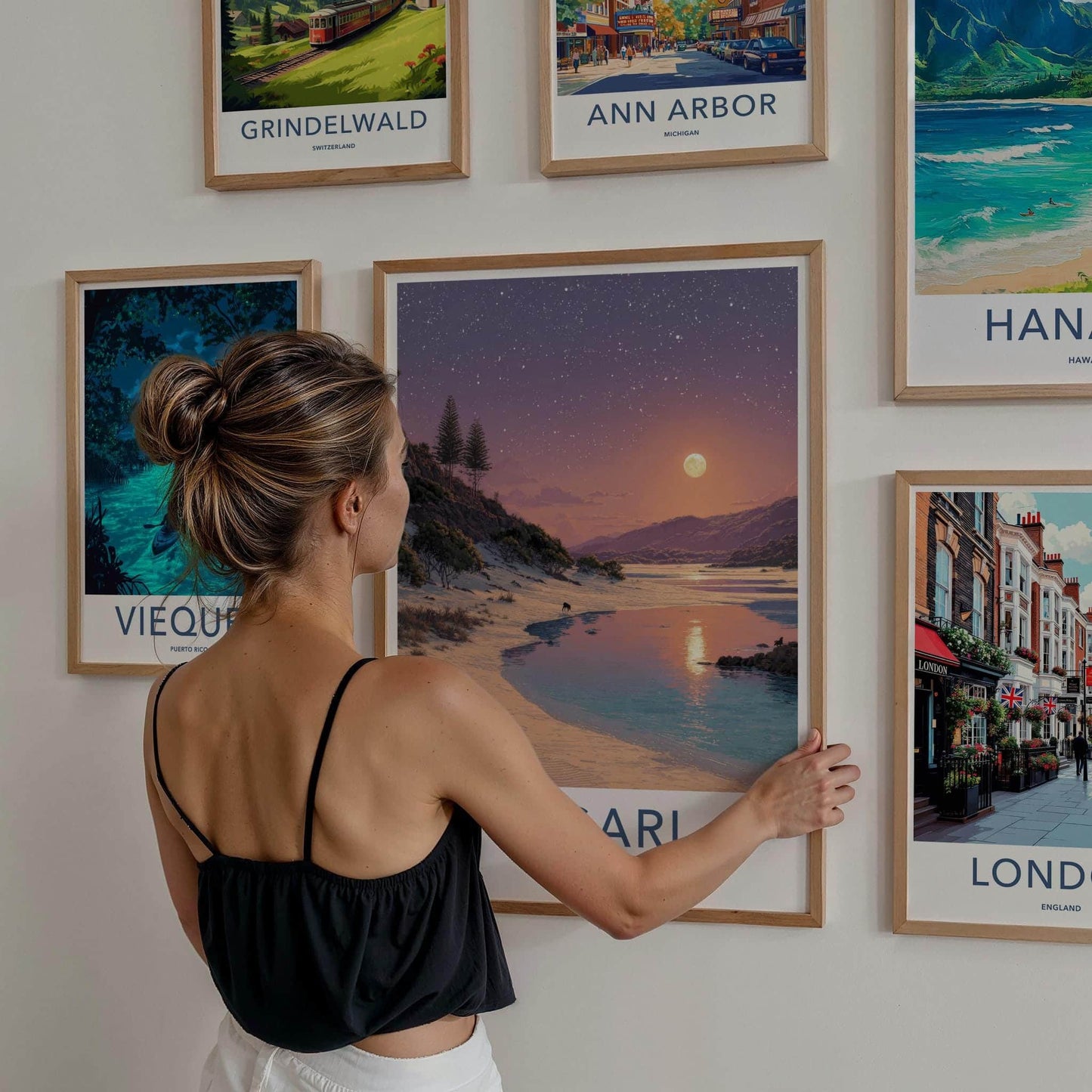 KGARI Poster - Australia Travel Art - Starry Night Beach Home Decor