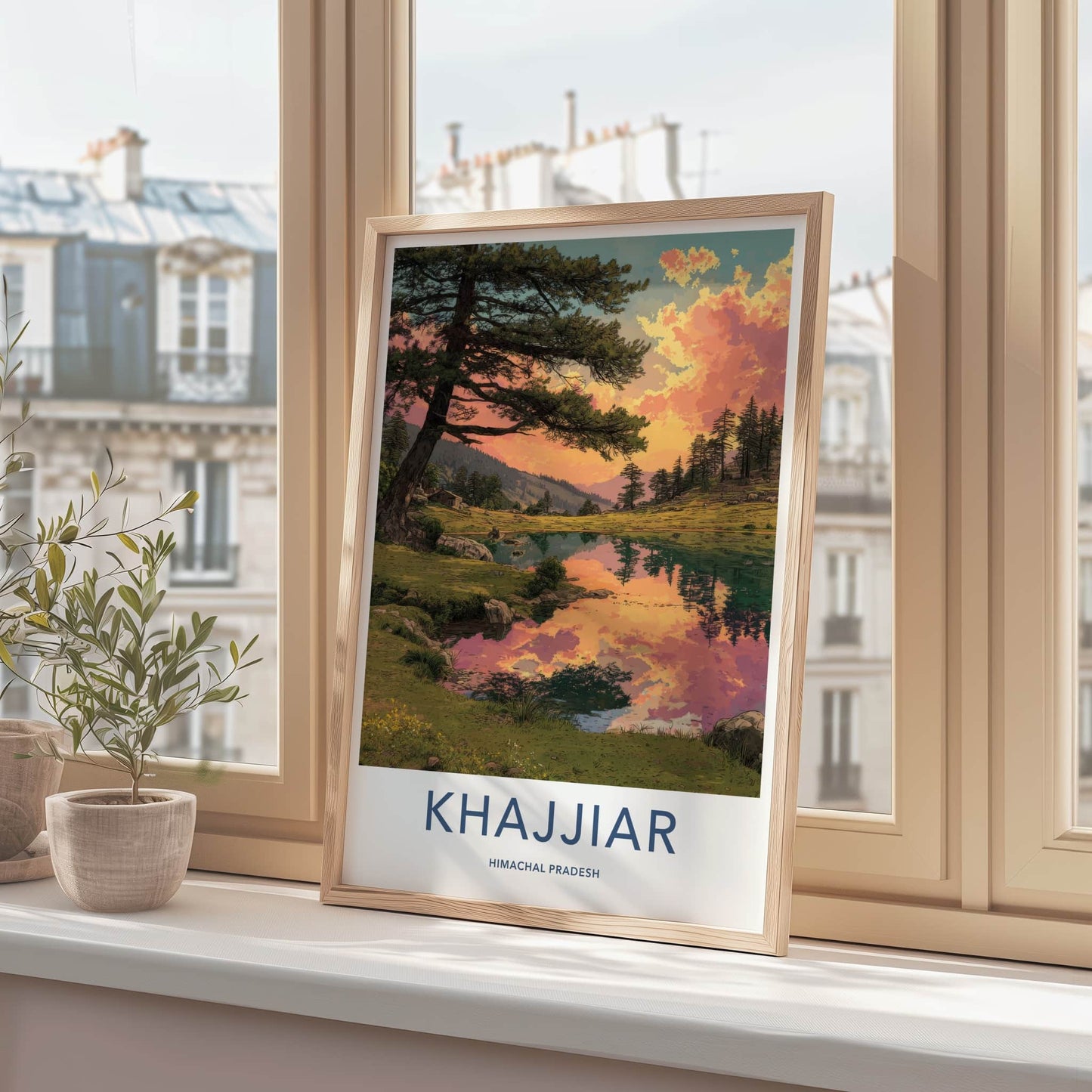 Khajjiar Poster - India Travel Art - Himachal Pradesh Cloud Reflections Home Decor
