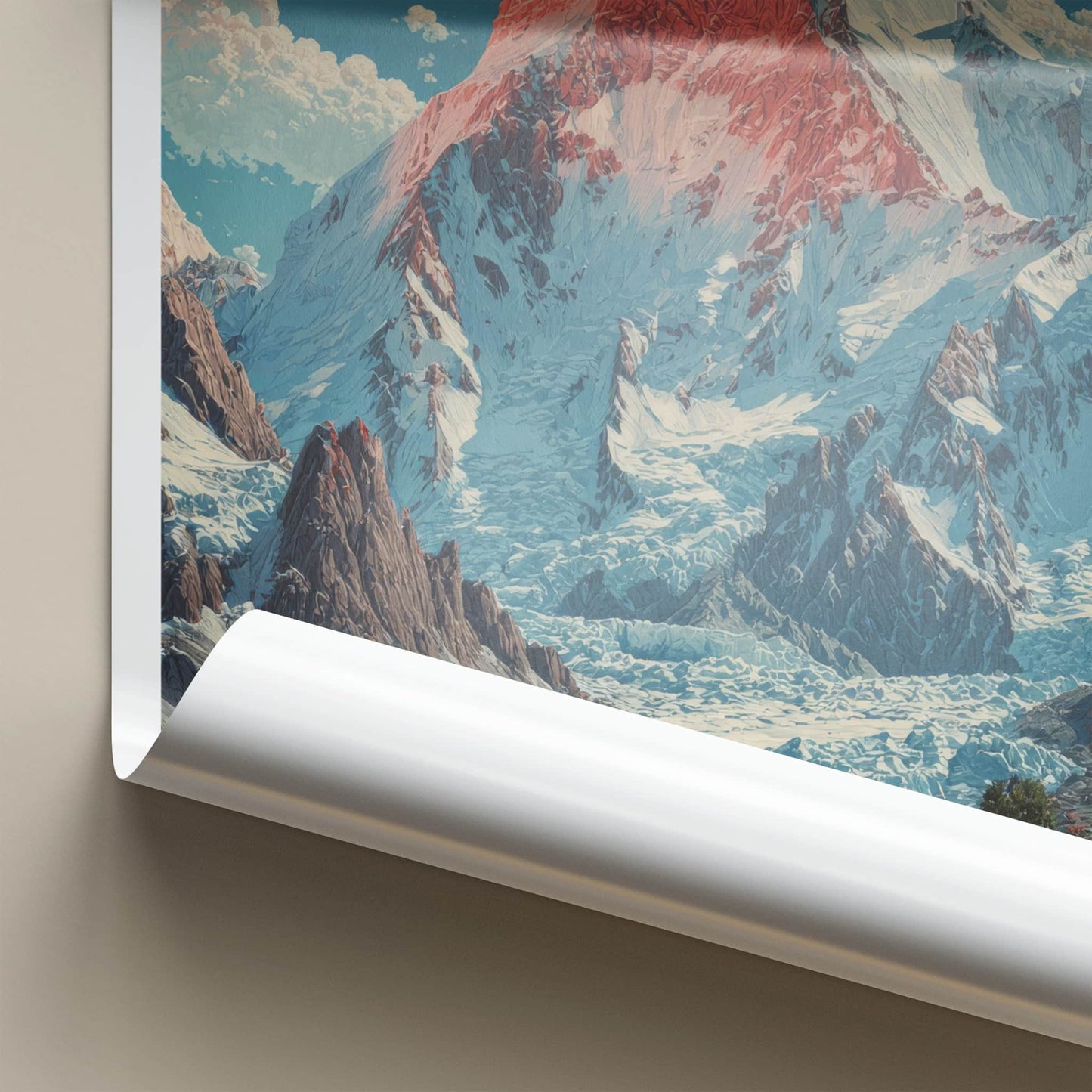 Khan Tengri Poster - Kazakhstan Travel Print - Red Peak Tents Wall Decor