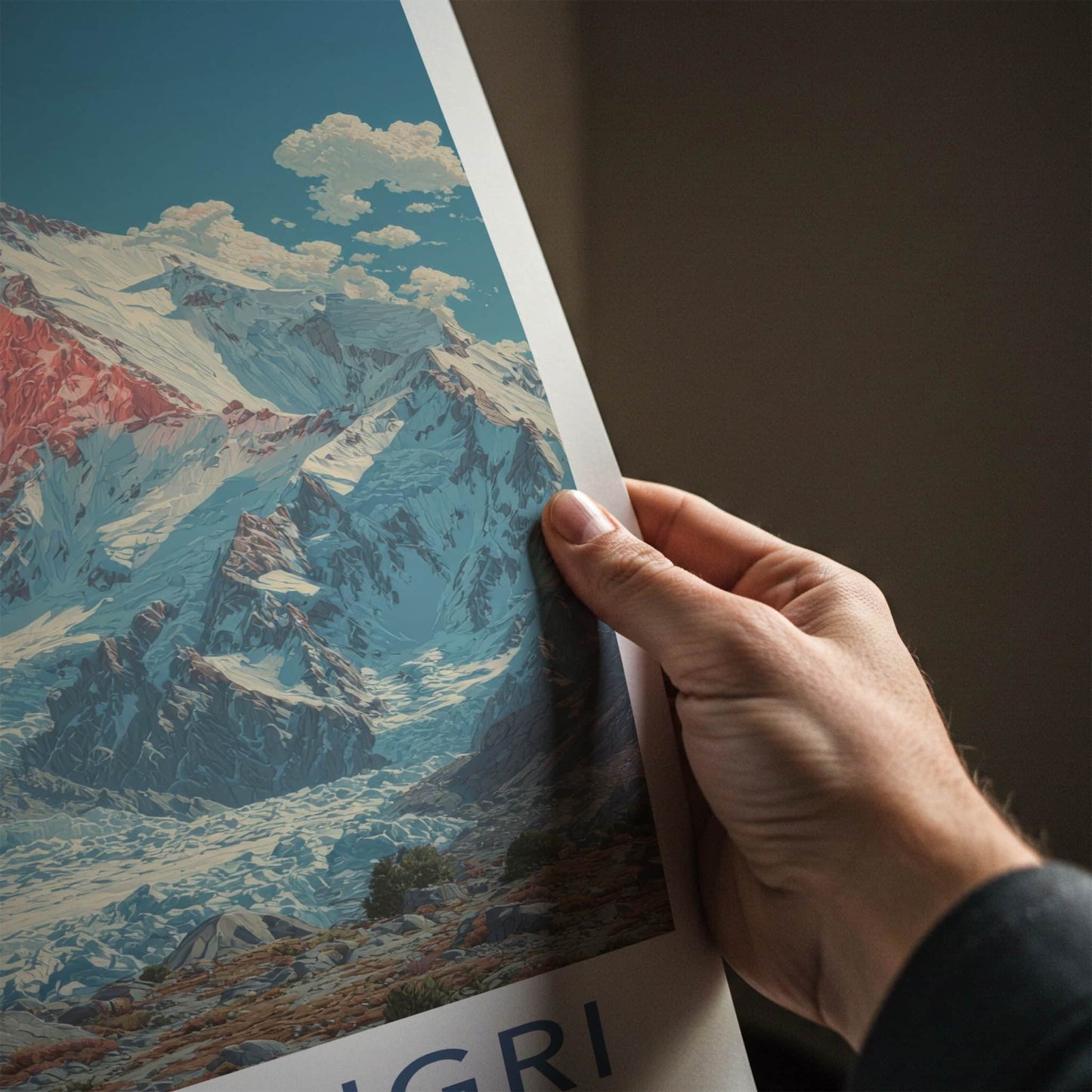 Khan Tengri Poster - Kazakhstan Travel Print - Red Peak Tents Wall Decor