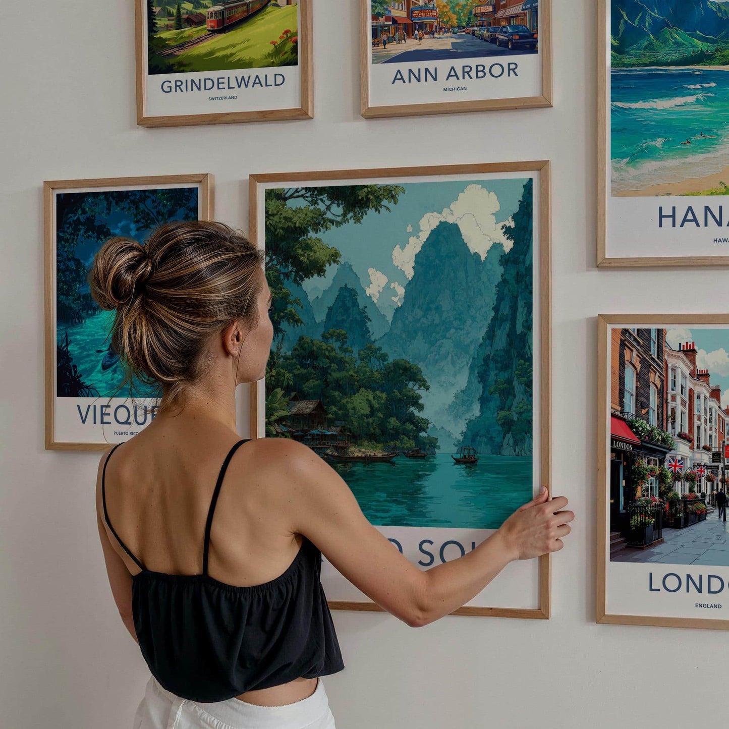 Khao Sok Poster - Thailand Travel Art - Jungle River Huts Wall Decor