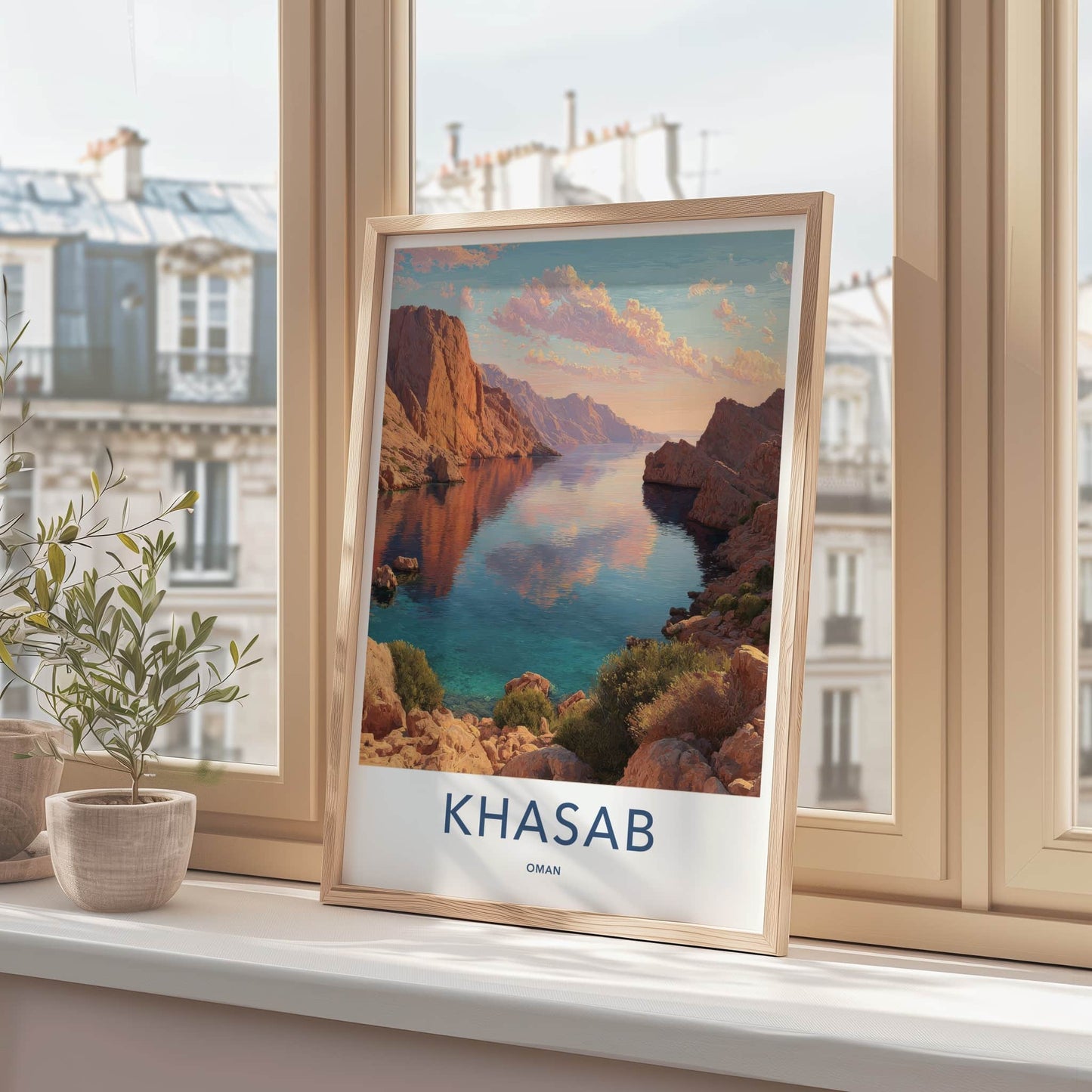 Khasab Poster - Oman Travel Art - Serene Fjord Sunset Home Decor