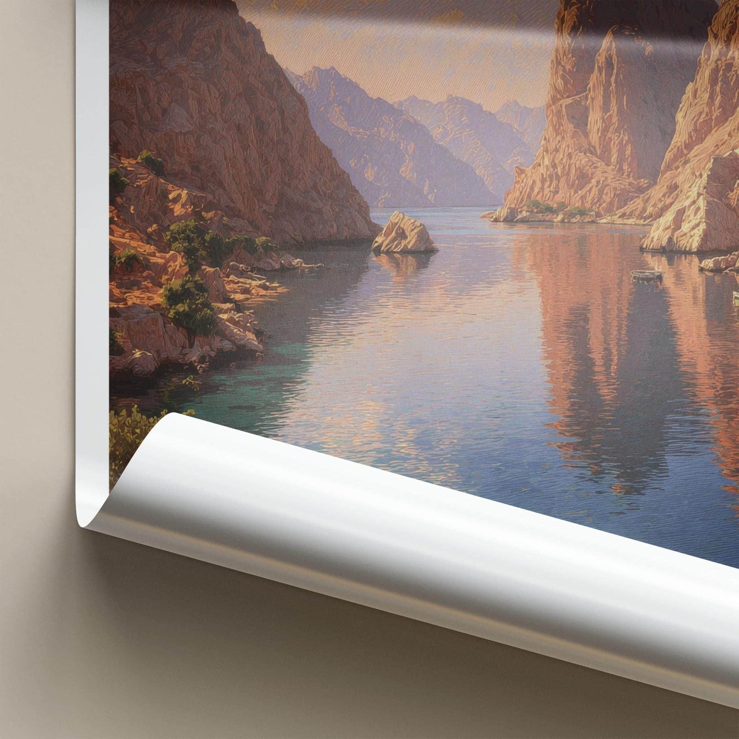 Khasab Poster - Oman Travel Art - Stunning Fjord Landscape Home Decor