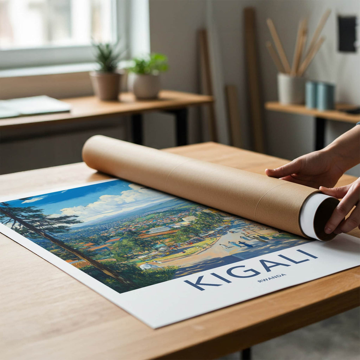 Kigali Poster - Rwanda Framed Print - Vibrant City Life Framed Decor