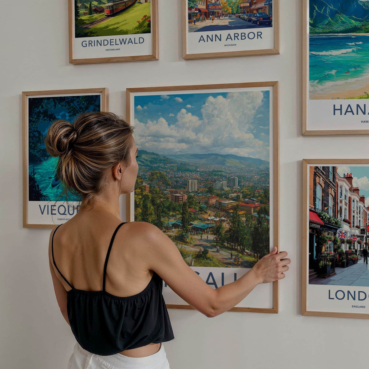 Kigali Poster - Rwanda Framed Print - Vibrant Cityscape Market Framed Decor