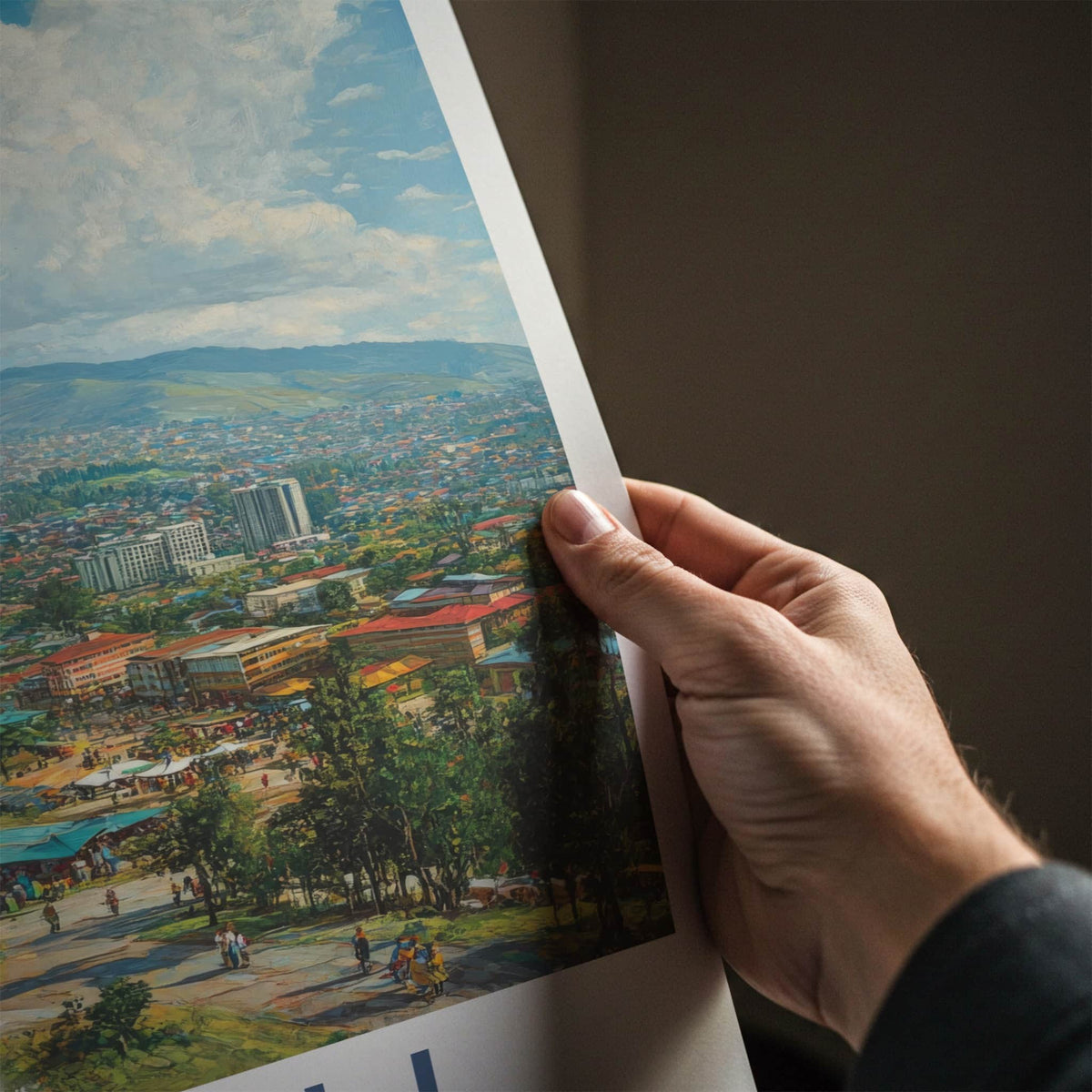 Kigali Poster - Rwanda Framed Print - Vibrant Cityscape Market Framed Decor