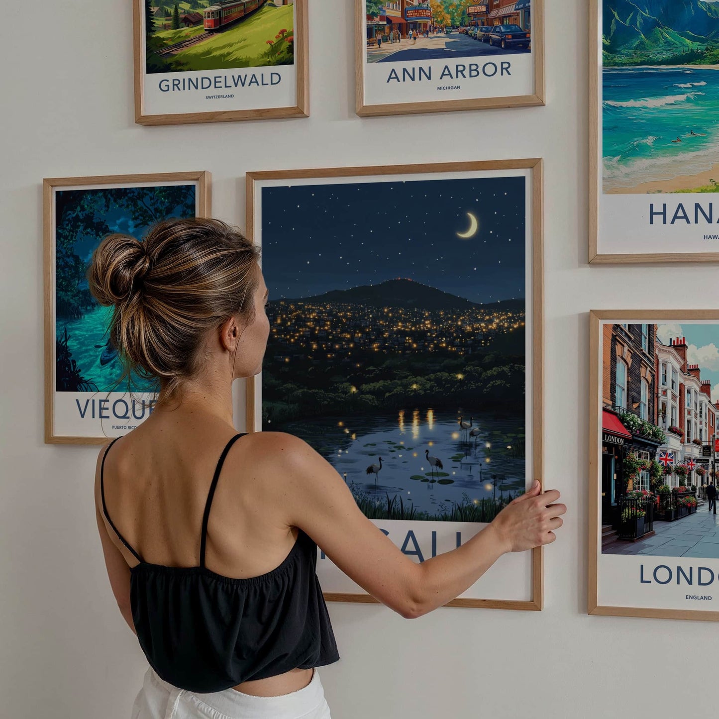Kigali Poster - Rwanda Travel Art - Sparkling City Lake Home Decor