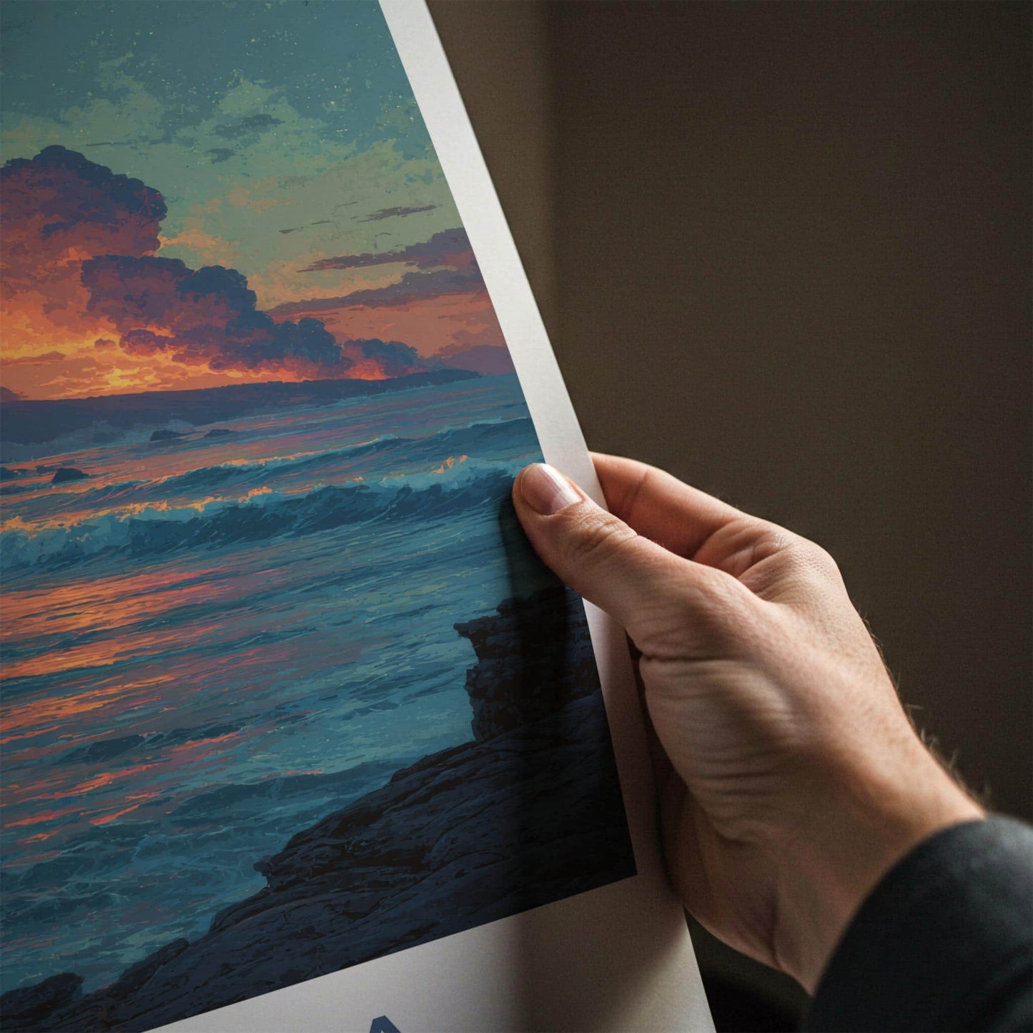 Kilauea Poster - Hawaii Travel Art - Volcanic Ocean Sunset Wall Decor