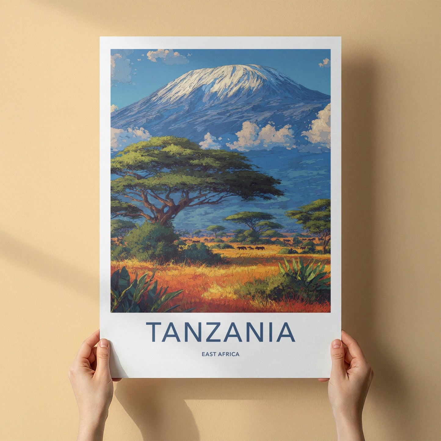 Kilimanjaro Poster - Tanzania Snow Capped Peak Framed Art