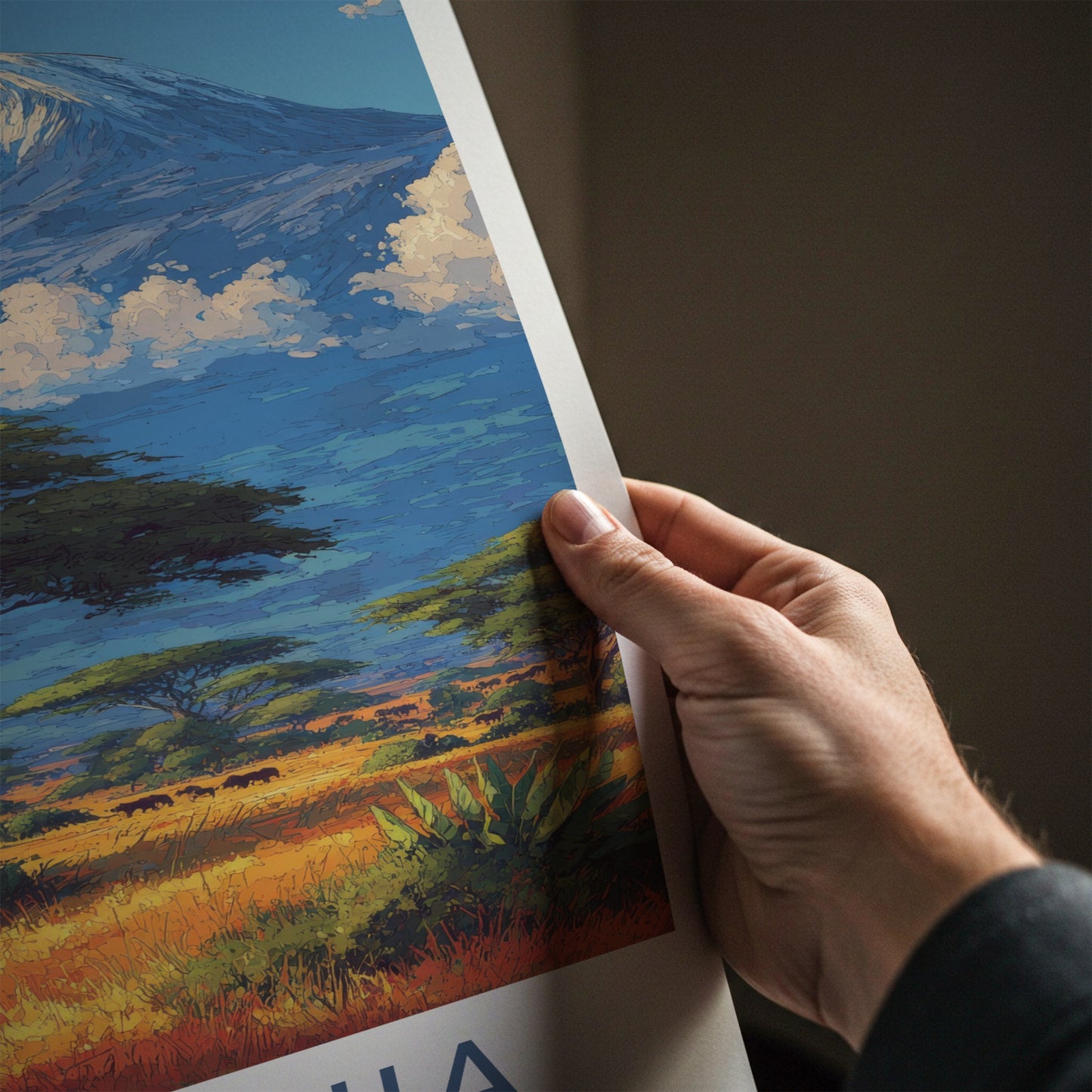 Kilimanjaro Poster - Tanzania Snow Capped Peak Framed Art
