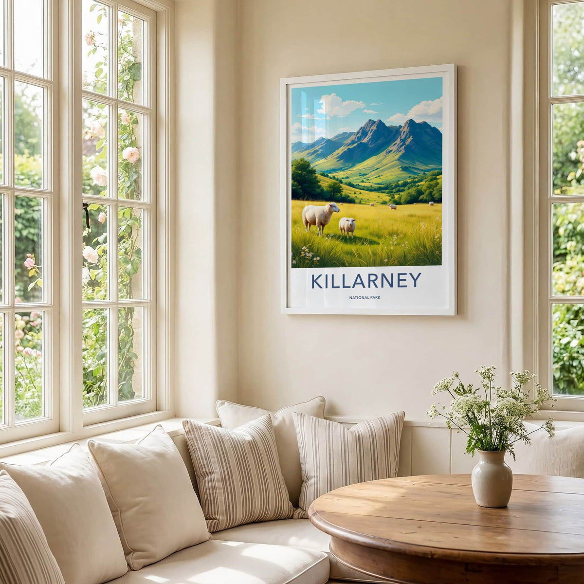 Killarney National Park Poster - Ireland Travel Art - Lush Valley Sheep Home Decor