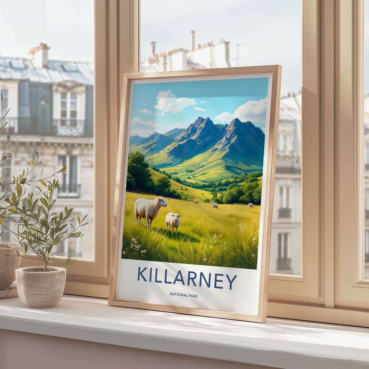 Killarney National Park Poster - Ireland Travel Art - Lush Valley Sheep Home Decor
