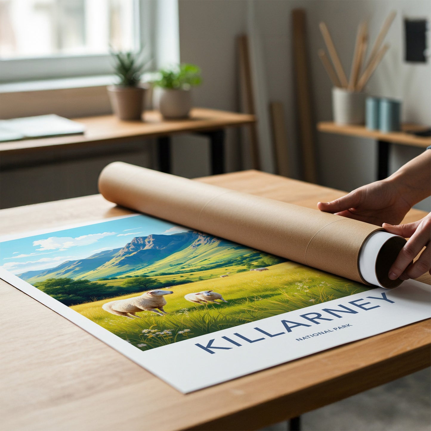 Killarney National Park Poster - Ireland Travel Art - Lush Valley Sheep Home Decor