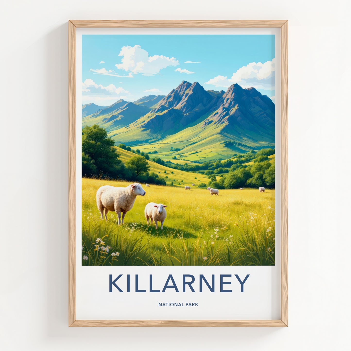Killarney National Park Poster - Ireland Travel Art - Lush Valley Sheep Home Decor