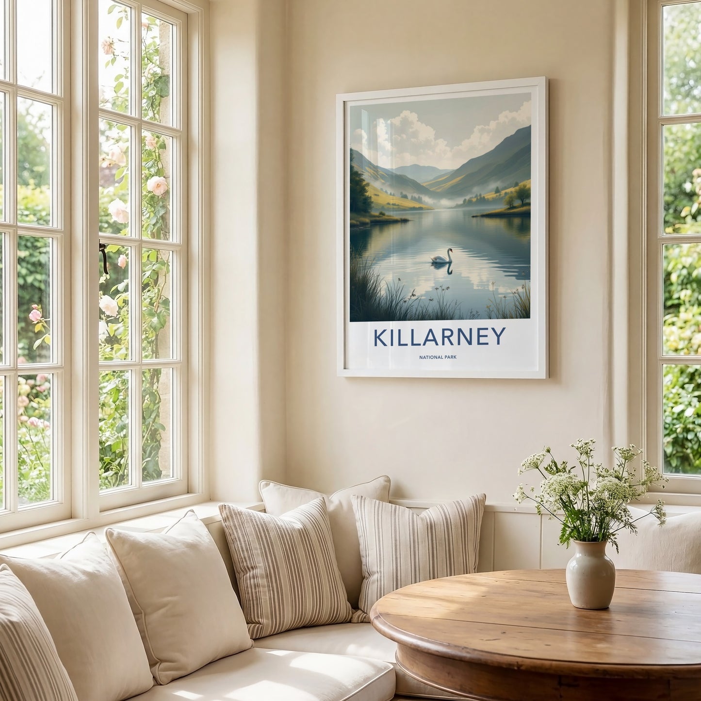 Killarney National Park Poster - Ireland Travel Art - White Swan Lake Home Decor