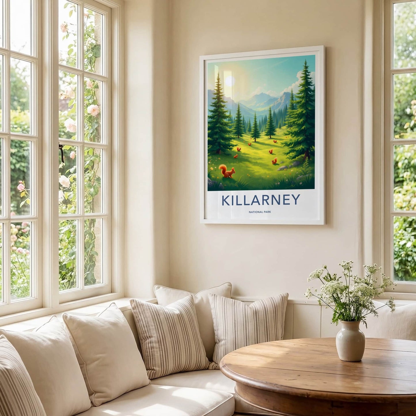 Killarney National Park Poster - Ireland Wall Art - Sunny Forest Squirrels Home Decor