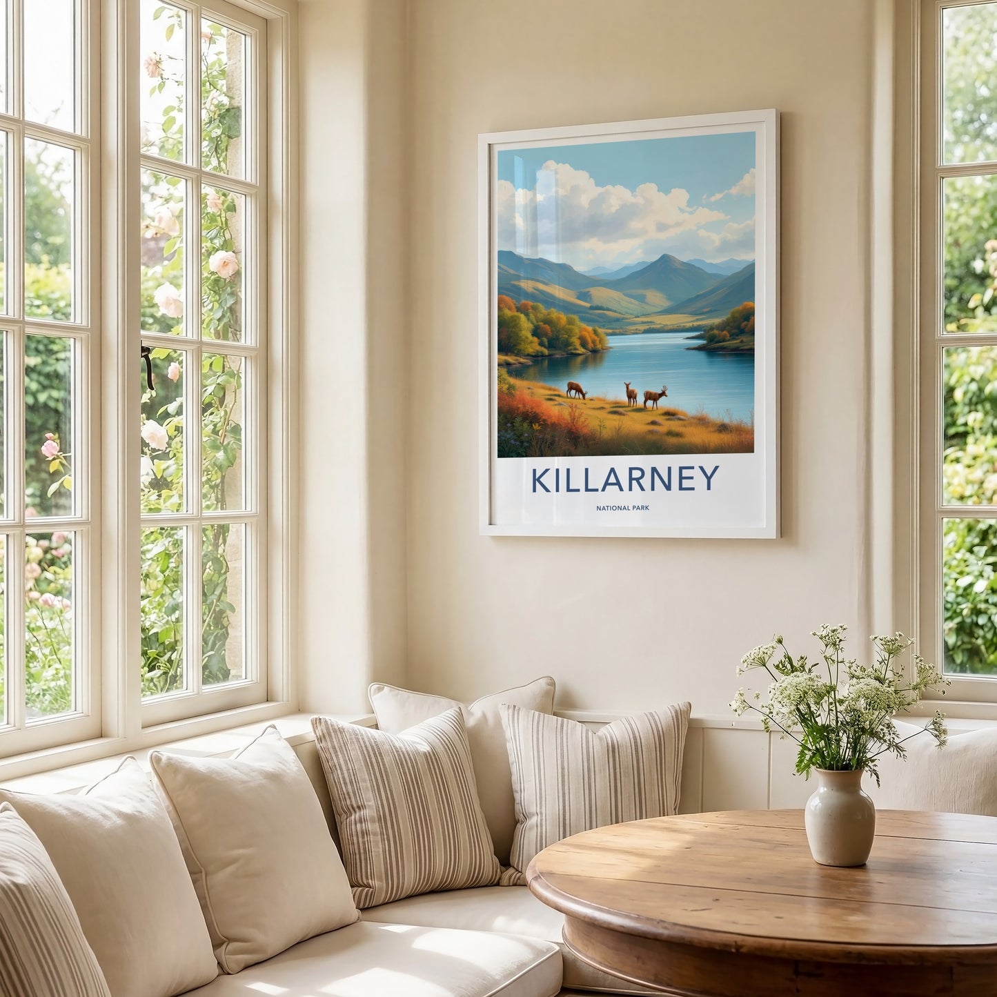 Killarney Poster - Ireland Travel Art - Deer Mountain Lake Home Decor