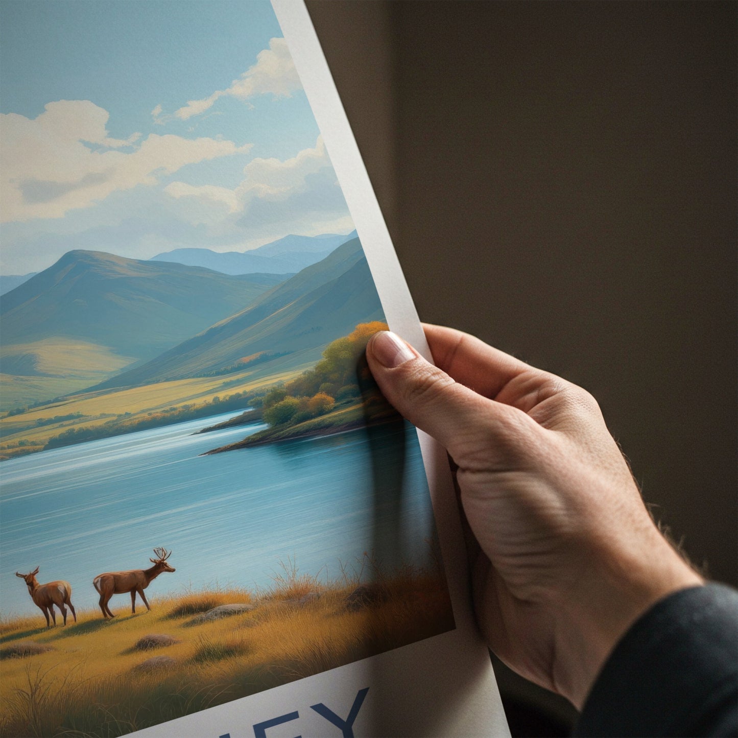 Killarney Poster - Ireland Travel Art - Deer Mountain Lake Home Decor