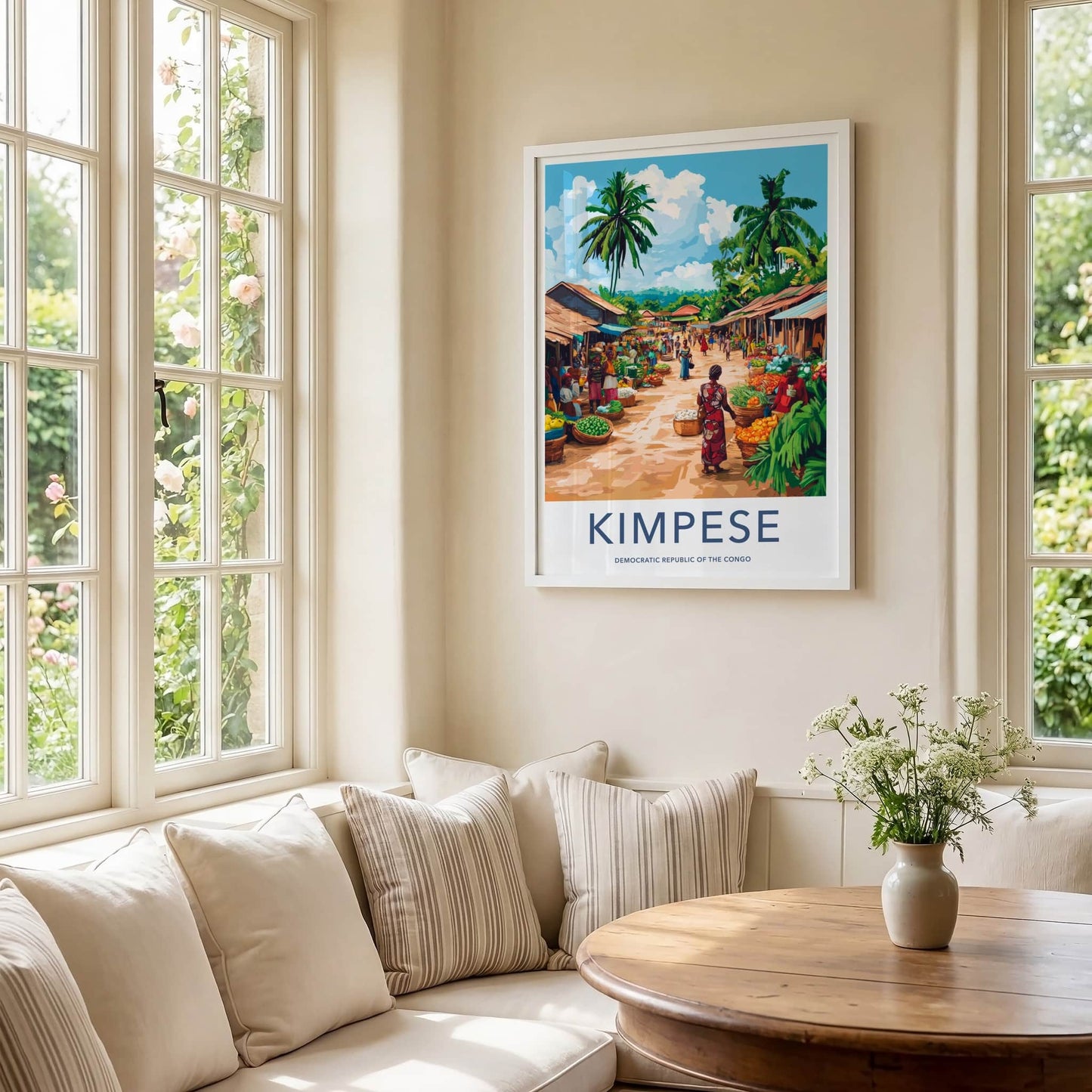 Kimpese Poster - Democratic Republic of the Congo Fine Art - Market Scene Life Gift