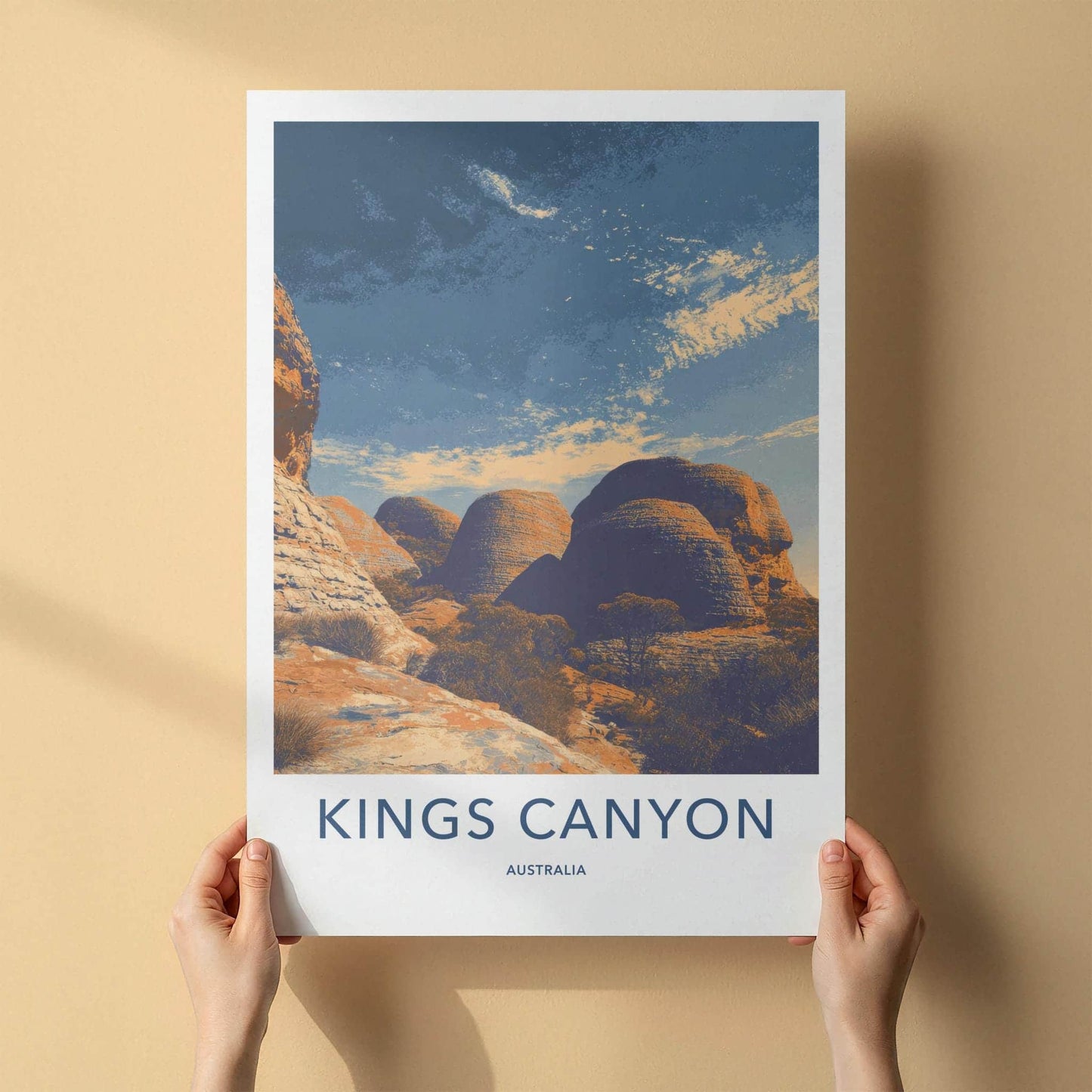Kings Canyon Poster - Australia Travel Art - Banded Dome Rocks Wall Decor