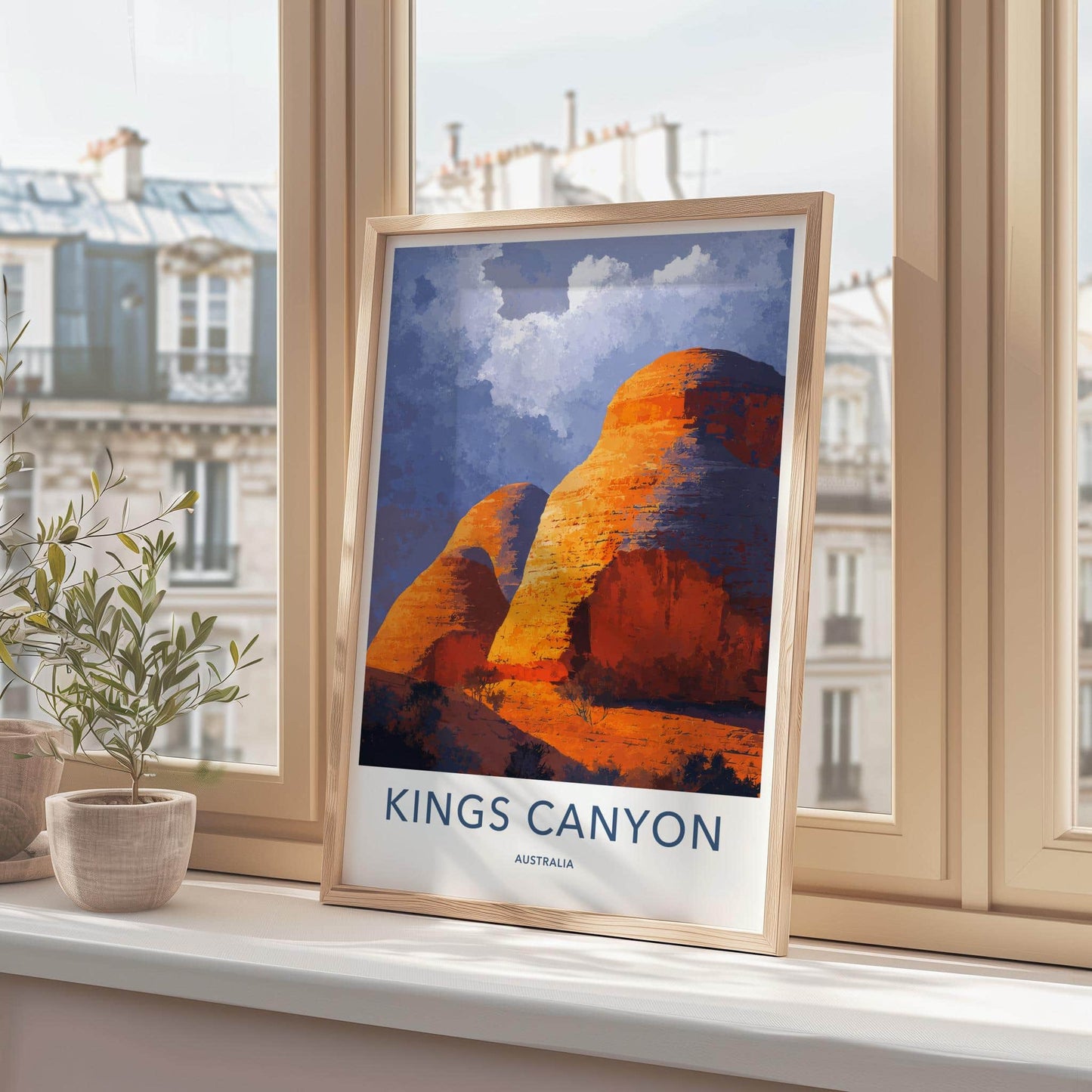Kings Canyon Poster - Australia Travel Art - Massive Desert Formations Home Decor