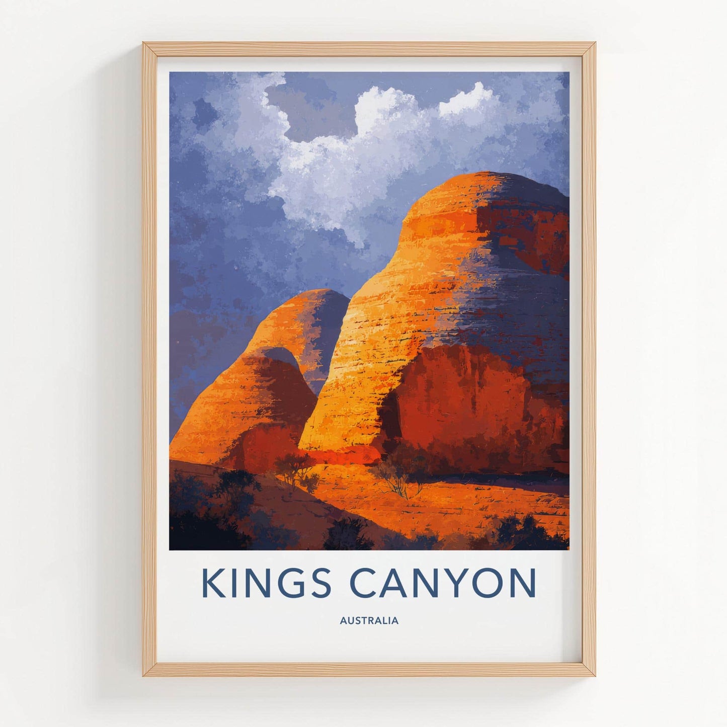 Kings Canyon Poster - Australia Travel Art - Massive Desert Formations Home Decor