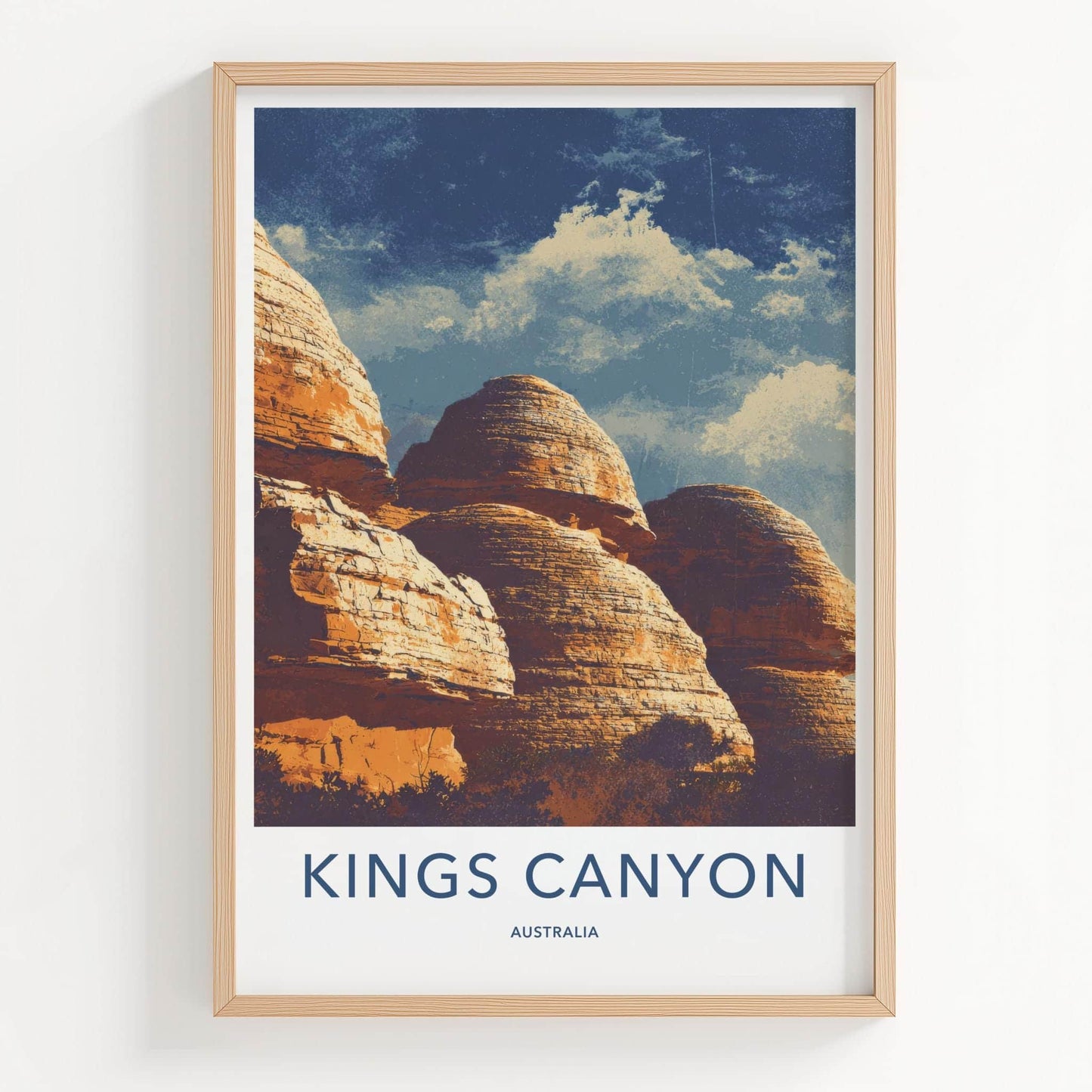 Kings Canyon Poster - Australia Travel Art - Massive Sandstone Domes Home Decor