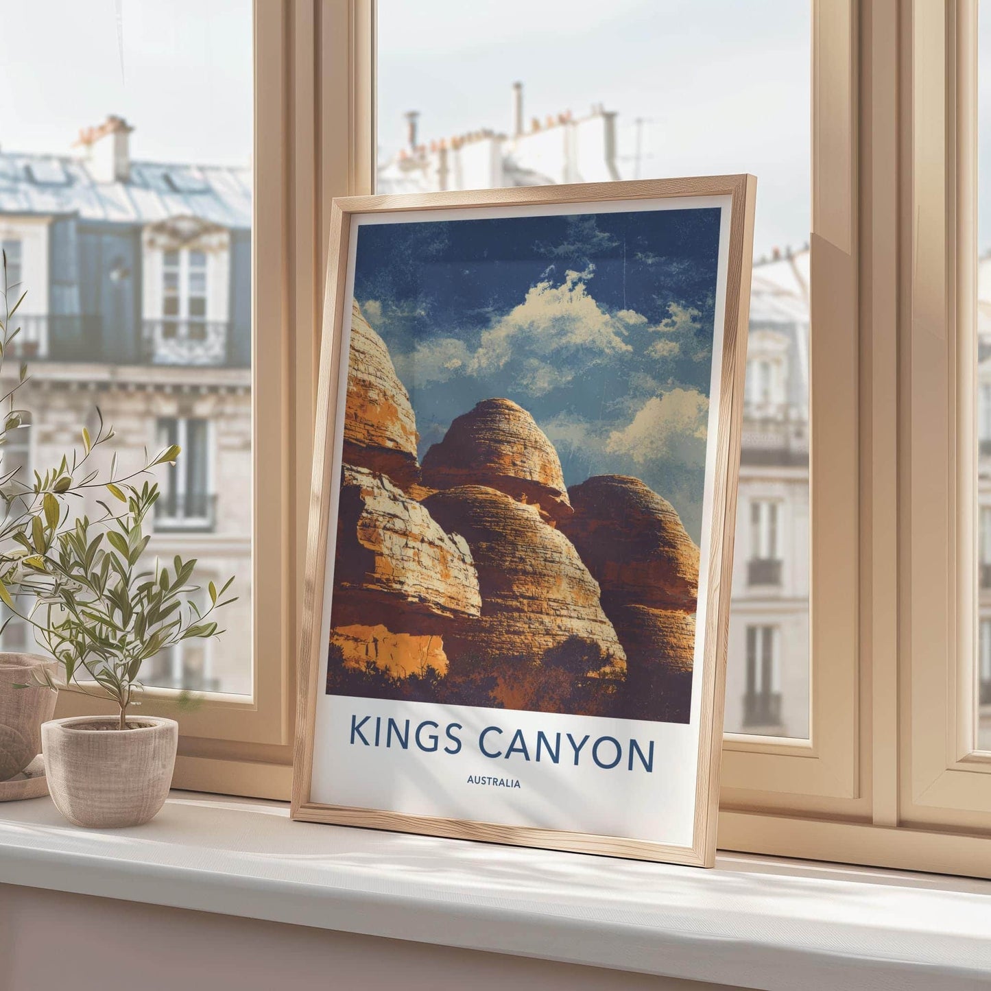 Kings Canyon Poster - Australia Travel Art - Massive Sandstone Domes Home Decor