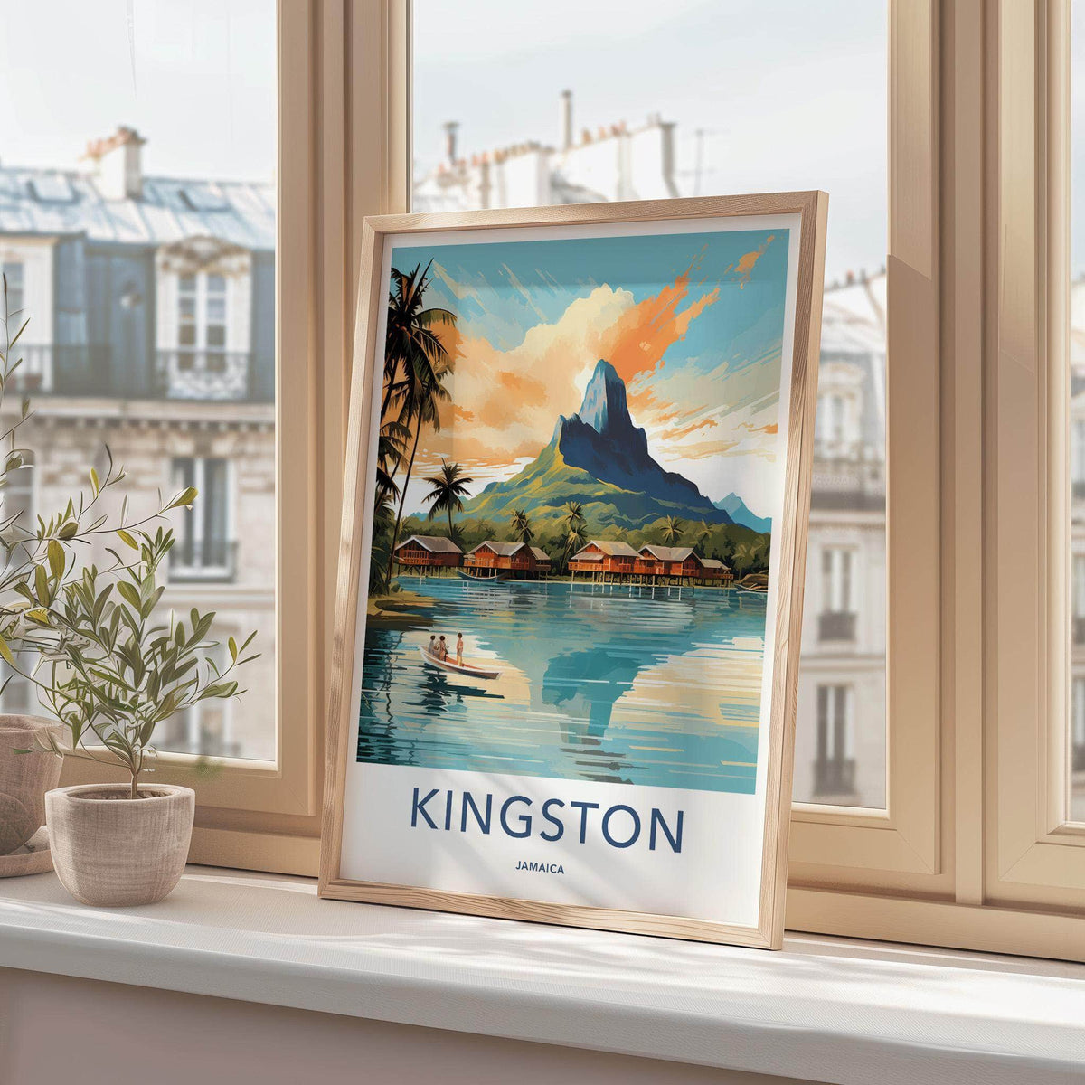 Kingston Jamaica Poster - Caribbean Travel Poster With Tropical Art