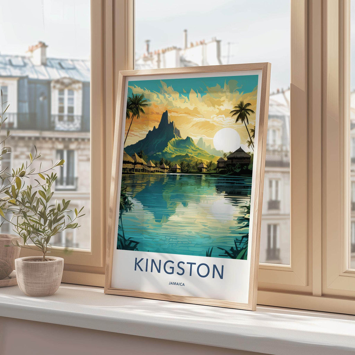 Kingston Jamaica Poster - Vibrant Caribbean Landscape Print