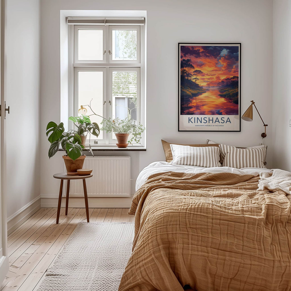 Kinshasa Poster - Democratic Republic of the Congo Art Print - Orange Sky River Gift